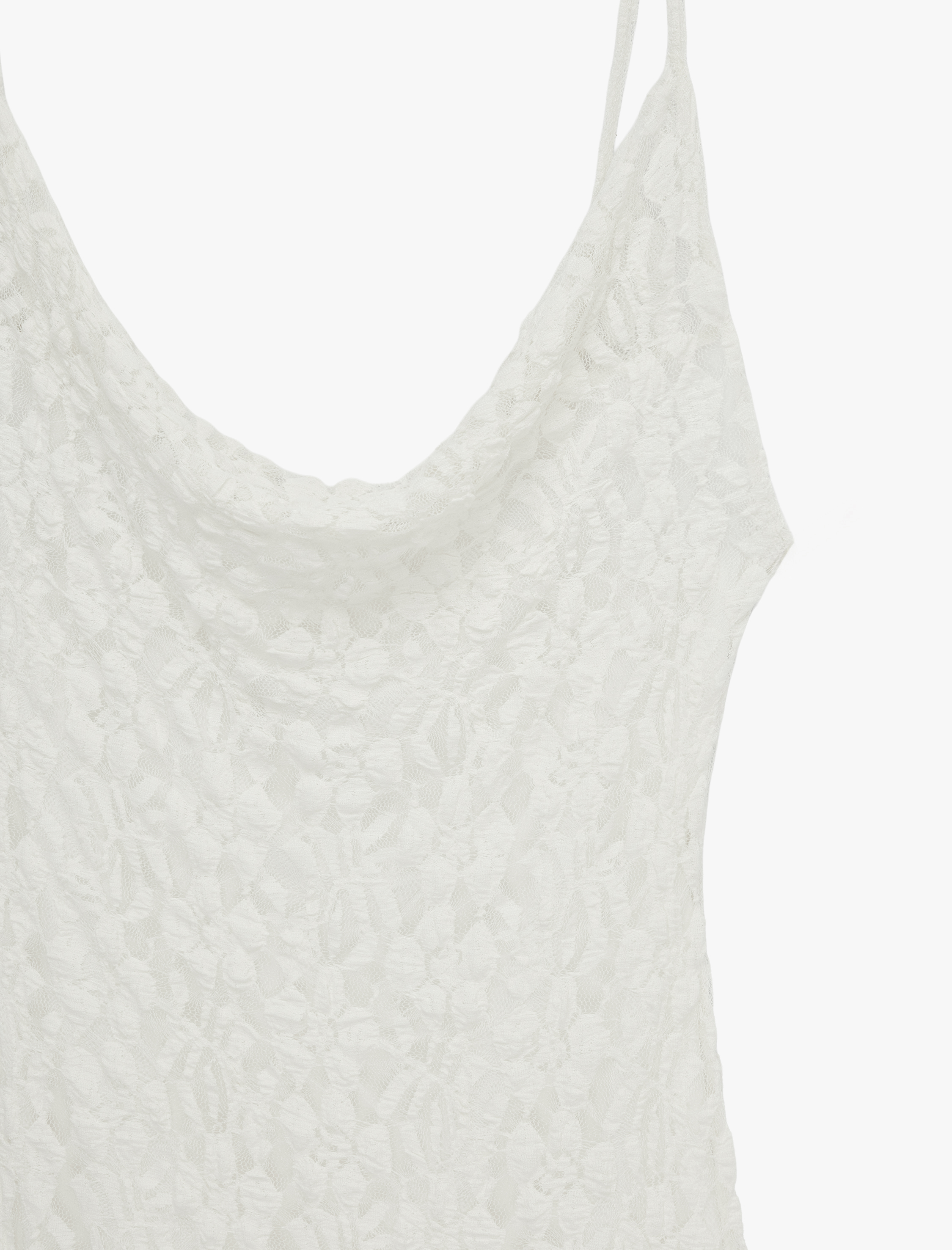   Slim Fit Degaje Yaka İnce Askılı Mini Dantel Elbise