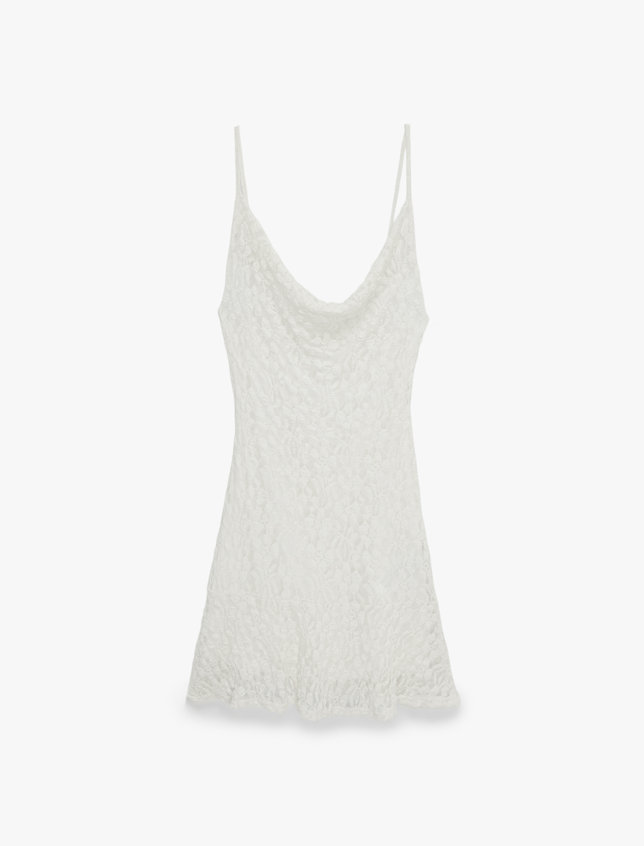   Slim Fit Degaje Yaka İnce Askılı Mini Dantel Elbise