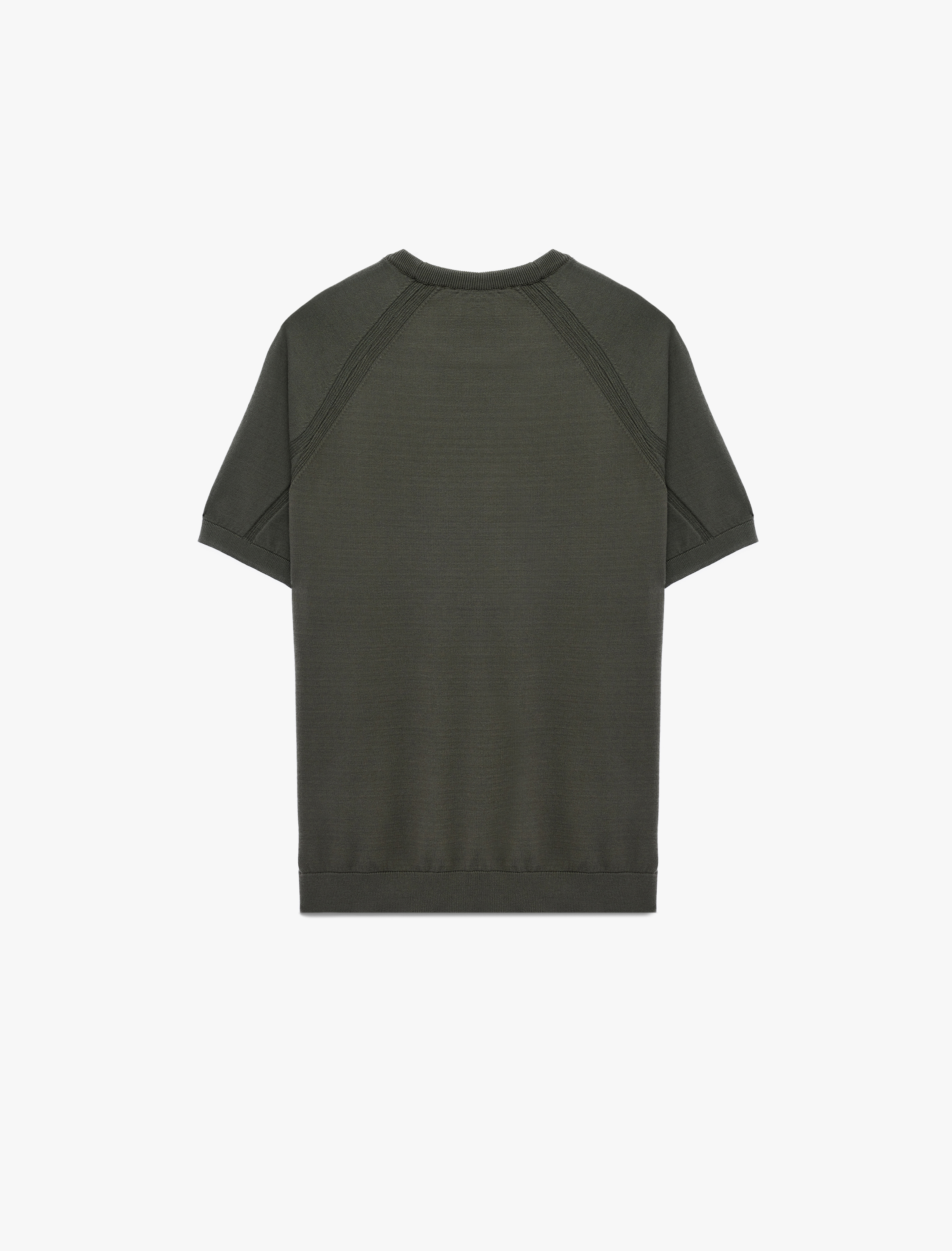   Regular Fit Viskon Karışımlı Örgü Detaylı Bisiklet Yaka Kısa Kollu Triko Tişört