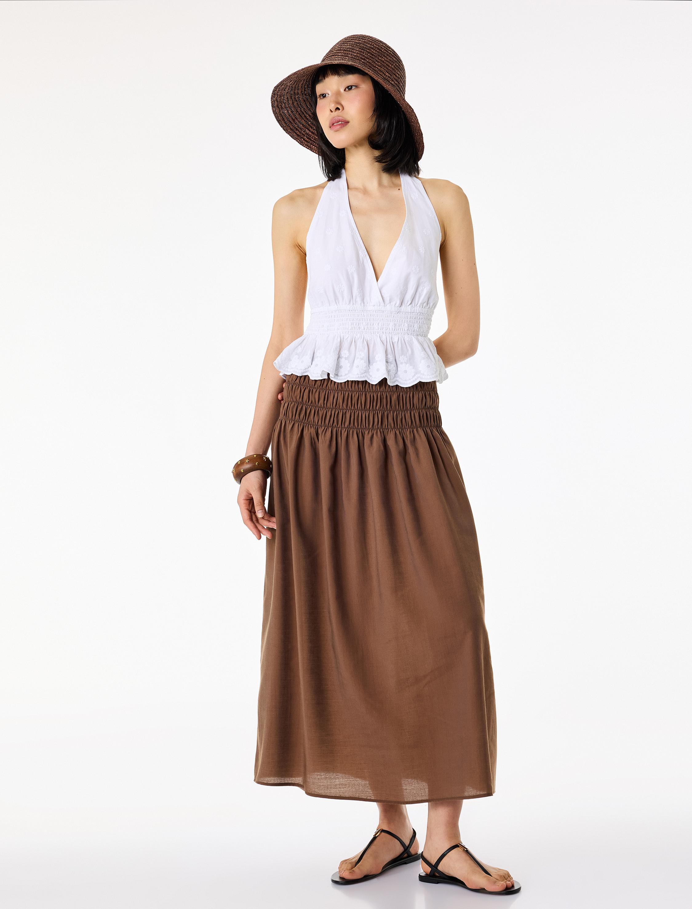   Belden Oturtmalı Gipeli Midi Kloş Etek