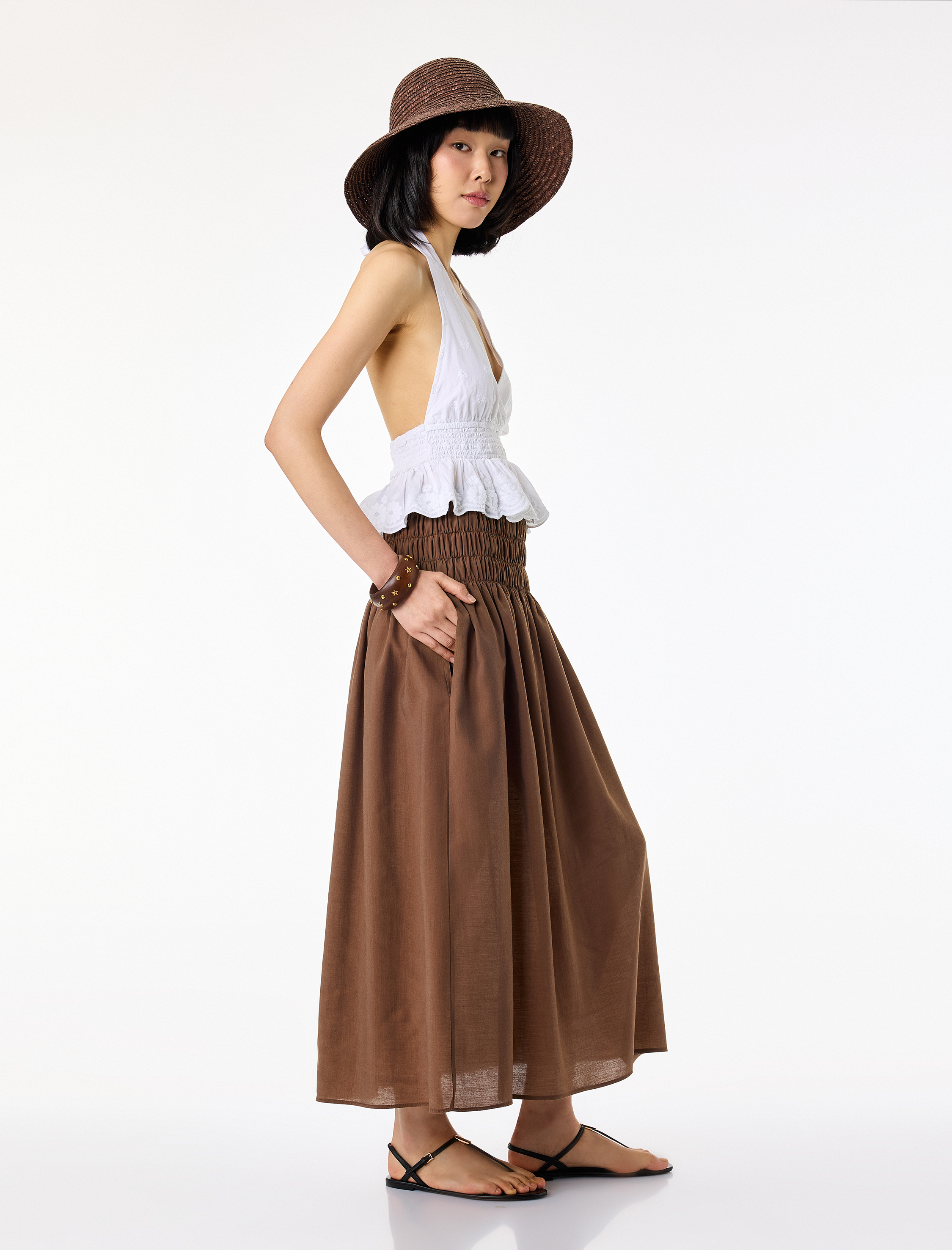   Belden Oturtmalı Gipeli Midi Kloş Etek