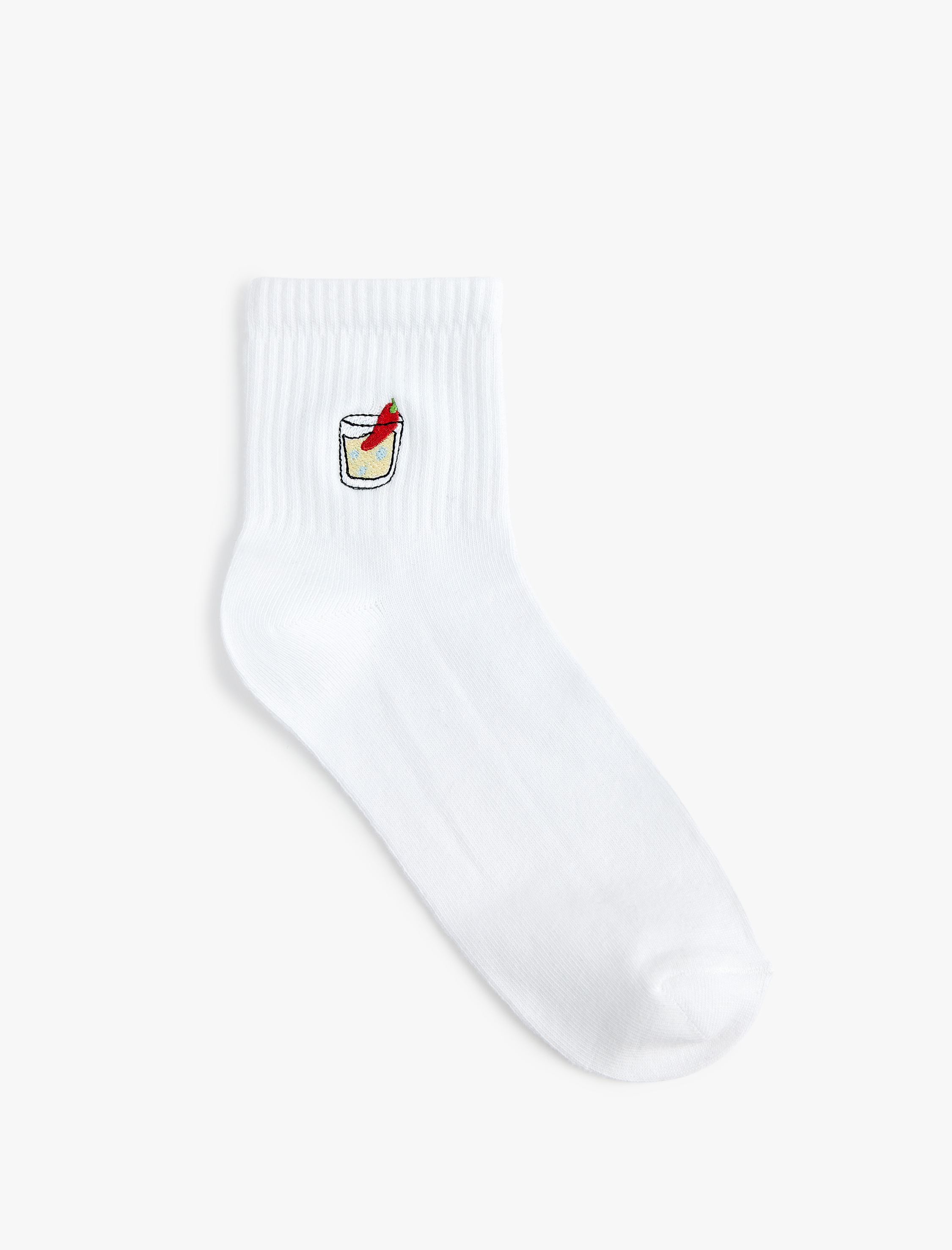  Kadın Çok Renkli Nakışlı Soket Tenis Çorabı