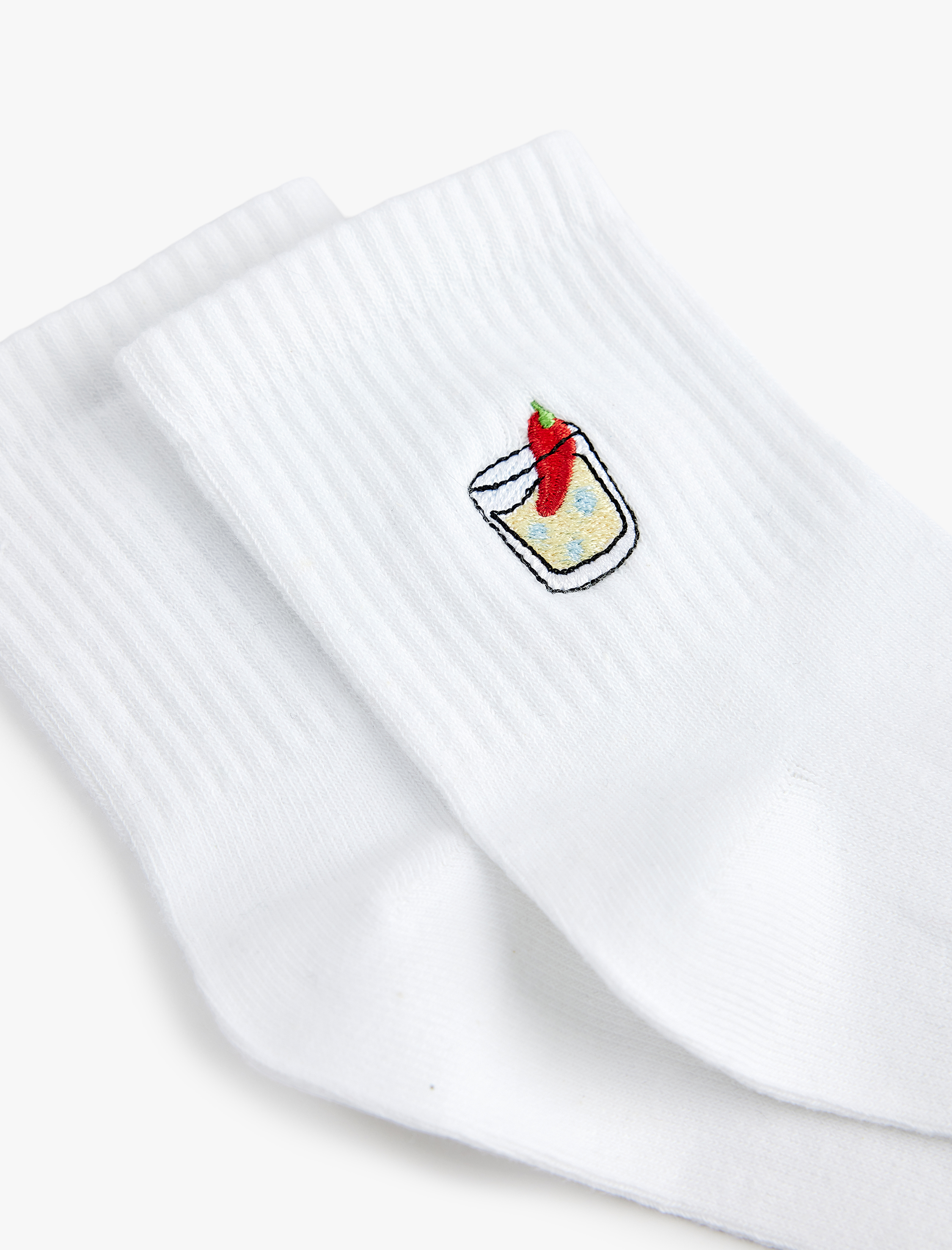  Kadın Çok Renkli Nakışlı Soket Tenis Çorabı