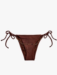Çıkarılabilir Boncuk Zincir Detaylı Slip Bikini Altı