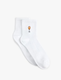 Nakışlı Soket Tenis Çorabı