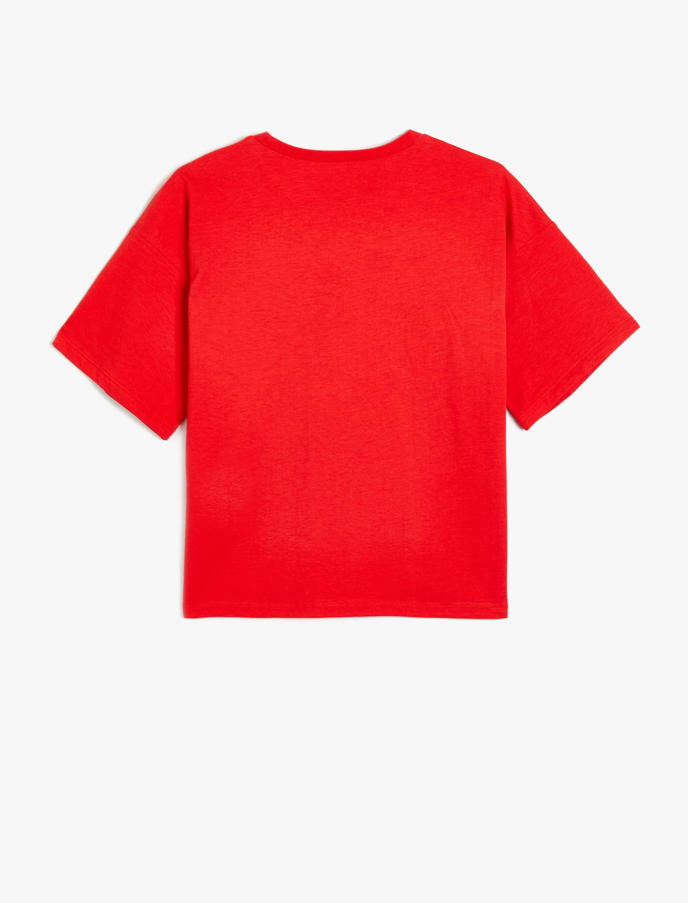  Kız Çocuk 23 Nisan Baskılı Tişört Bisiklet Yaka Kısa Kollu Pamuklu