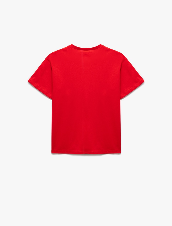 Erkek Çocuk Pullu Payetli Atatürk Baskılı Kısa Kollu Bisiklet Yaka Pamuklu Tişört