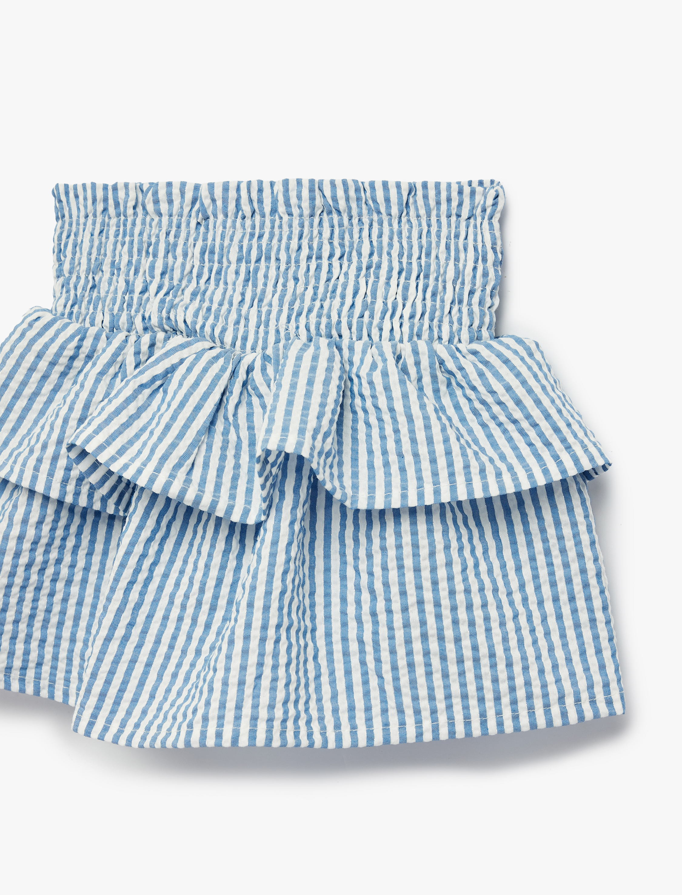  Kız Bebek Gipeli Yüksek Bel Katlı Pileli Çizgili Etek