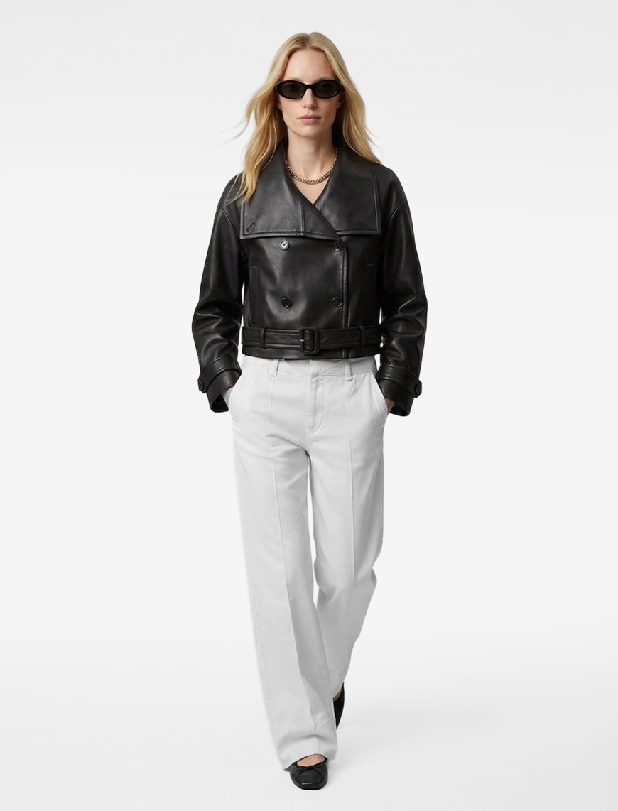 Koton Kadın Standart Bel Nervürlü Duble Paça Pantolon – Straight Fit Jean