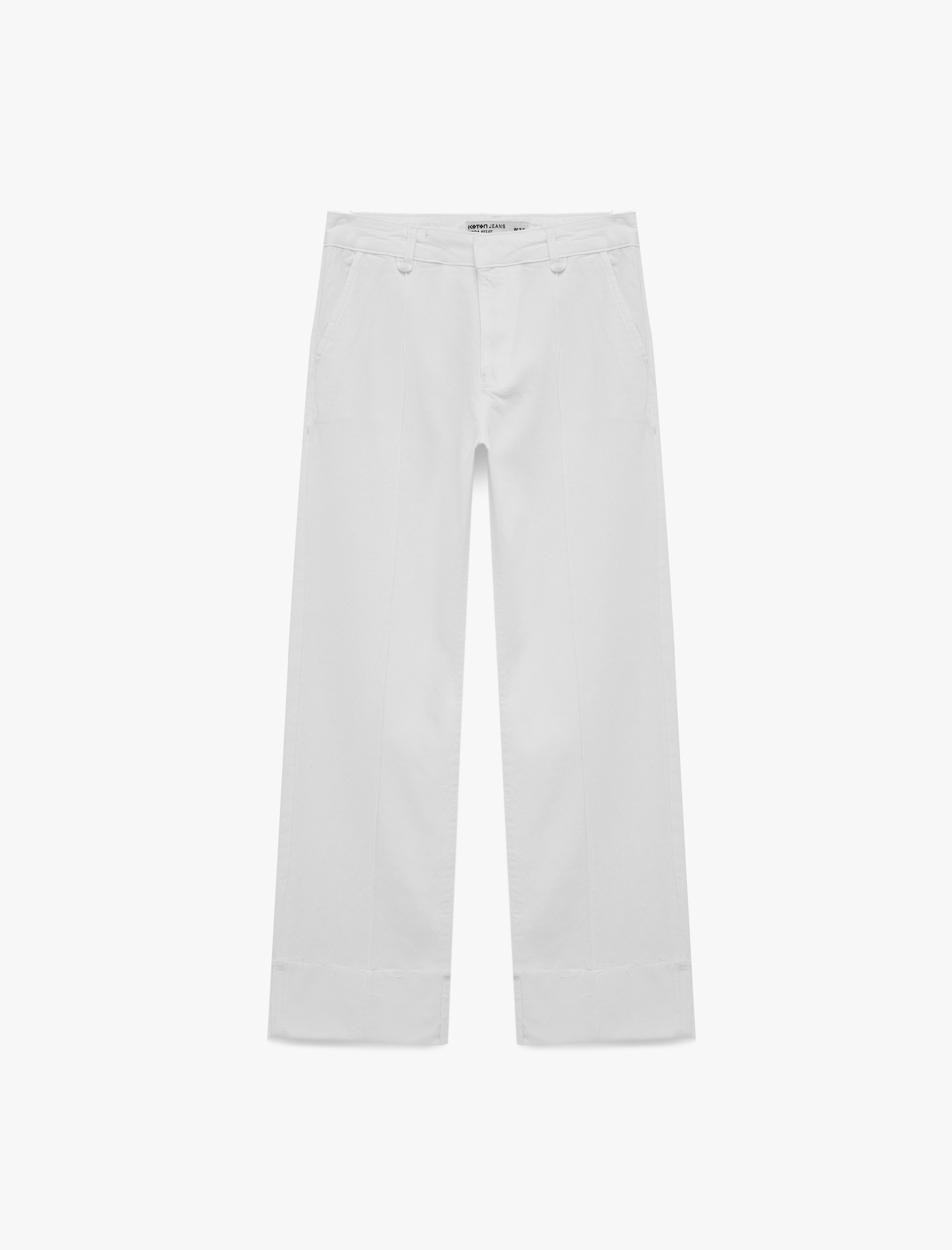   Standart Bel Nervürlü Duble Paça Pantolon - Straight Fit Jean