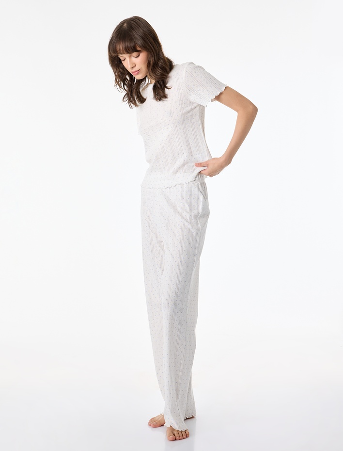  Kısa Kollu Rahat Kesim Pamuklu Pijama Takımı - 2'li Set