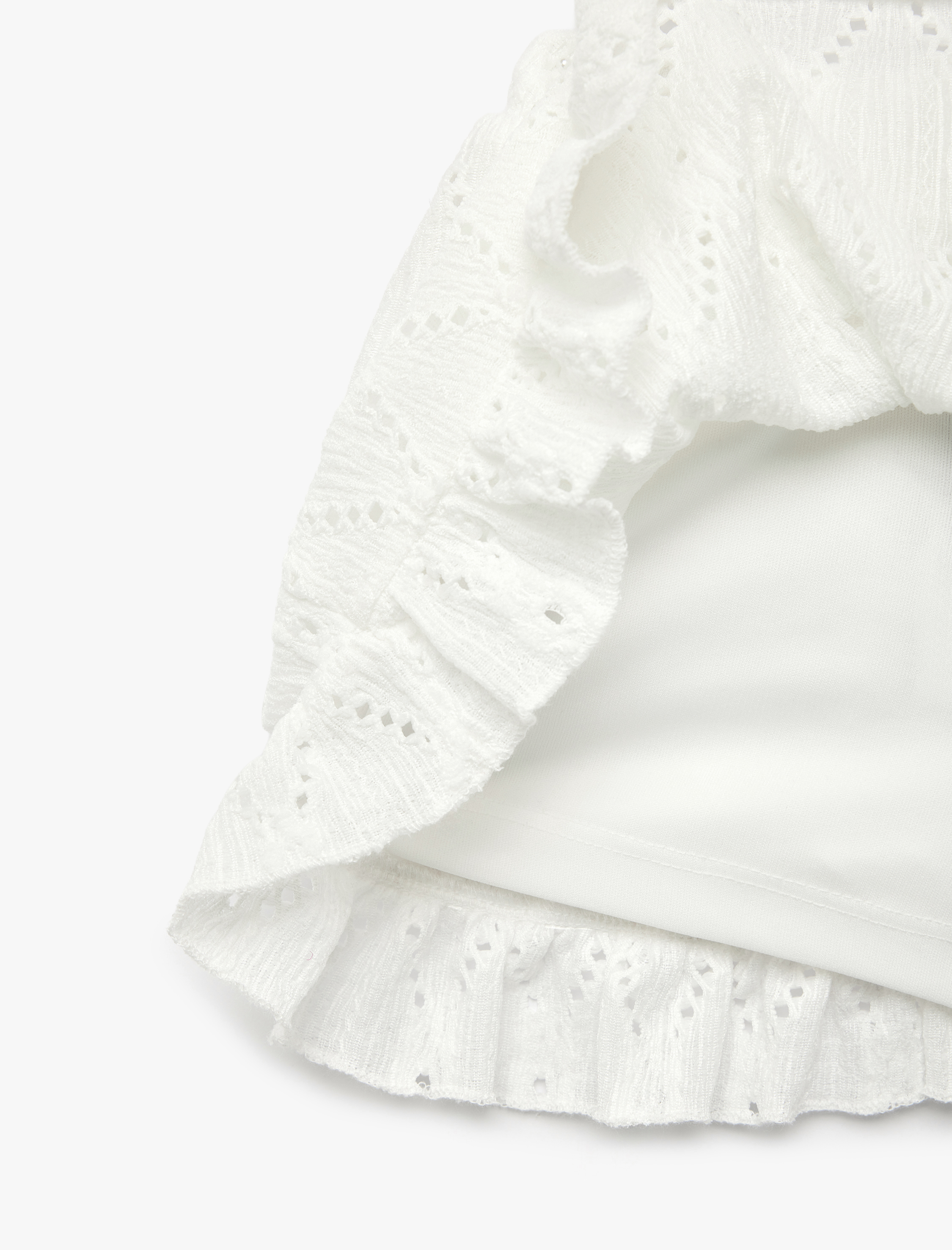  Kız Bebek Beli Lastikli Fırfır Detaylı A Kesim Brodeli Etek