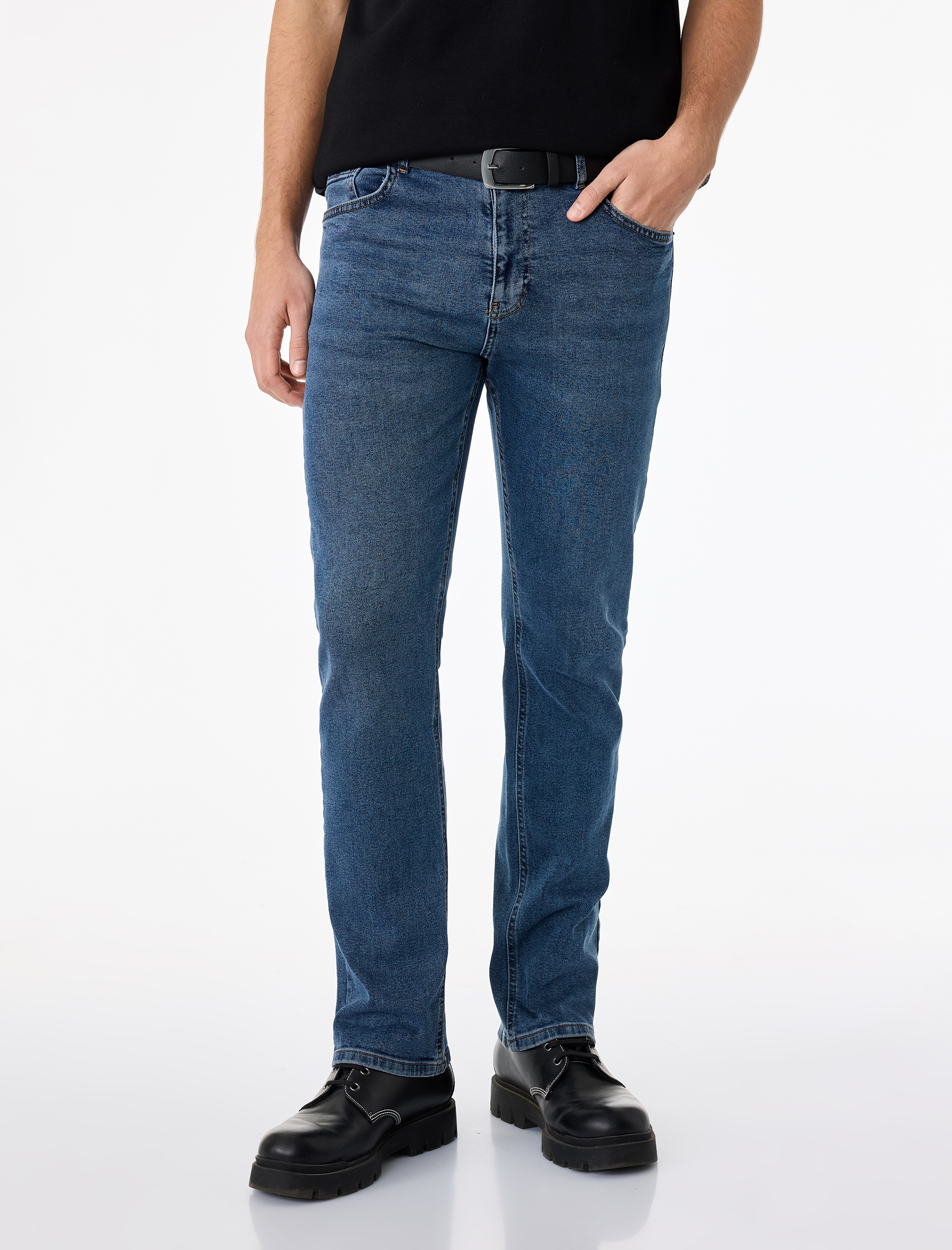   Normal Bel Pamuklu Cepli Straight Fit Jean Pantolon - Mark Jean