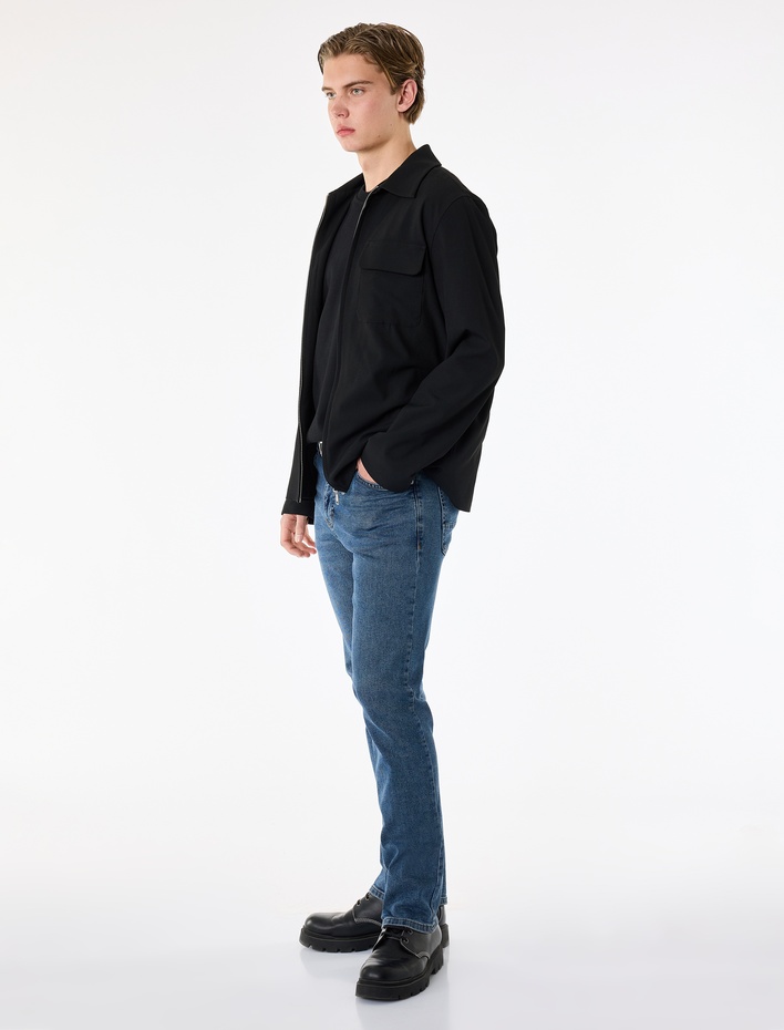  Normal Bel Pamuklu Cepli Straight Fit Jean Pantolon - Mark Jean