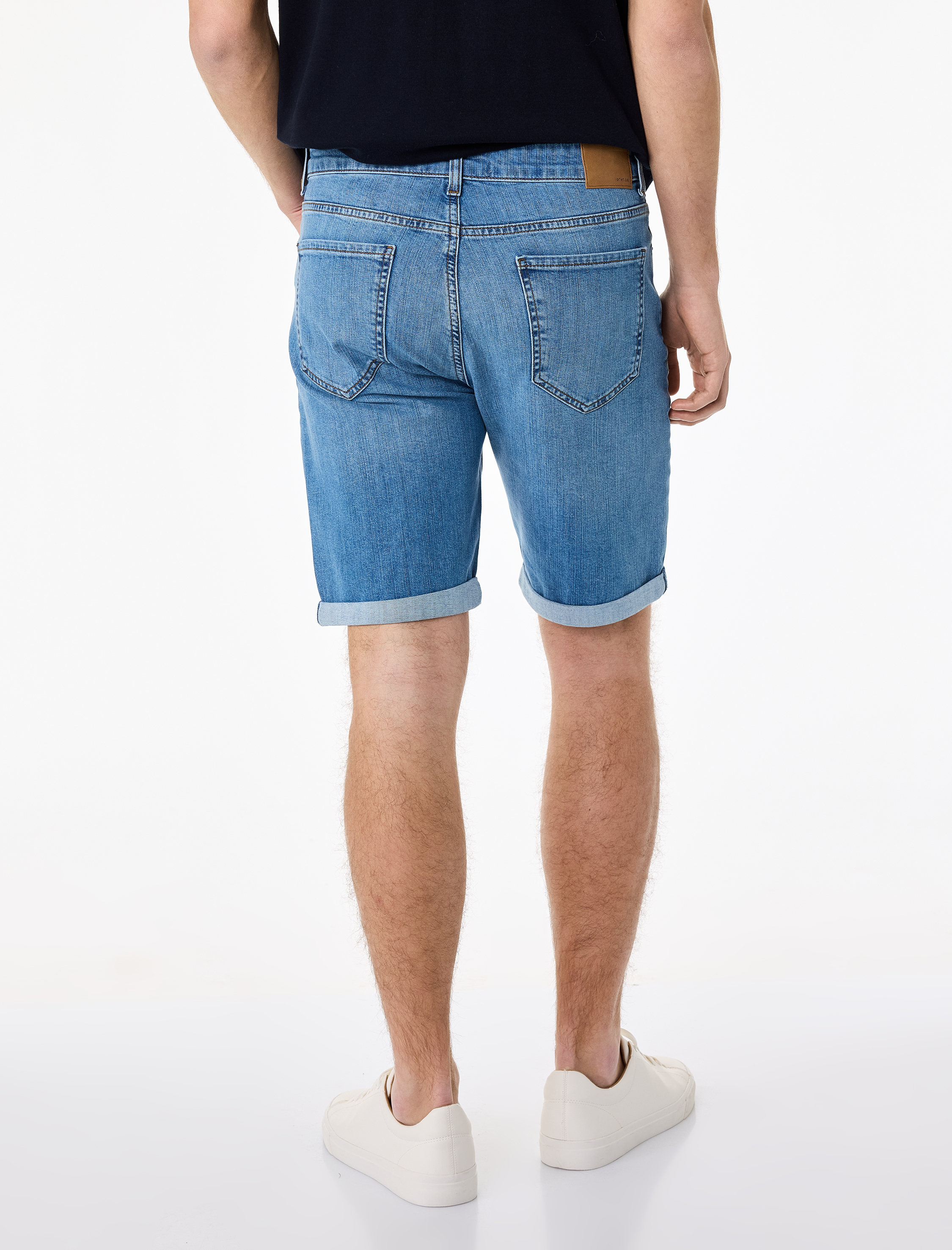   Normal Bel Pamuklu Bermuda Slim Fit Jean Şort