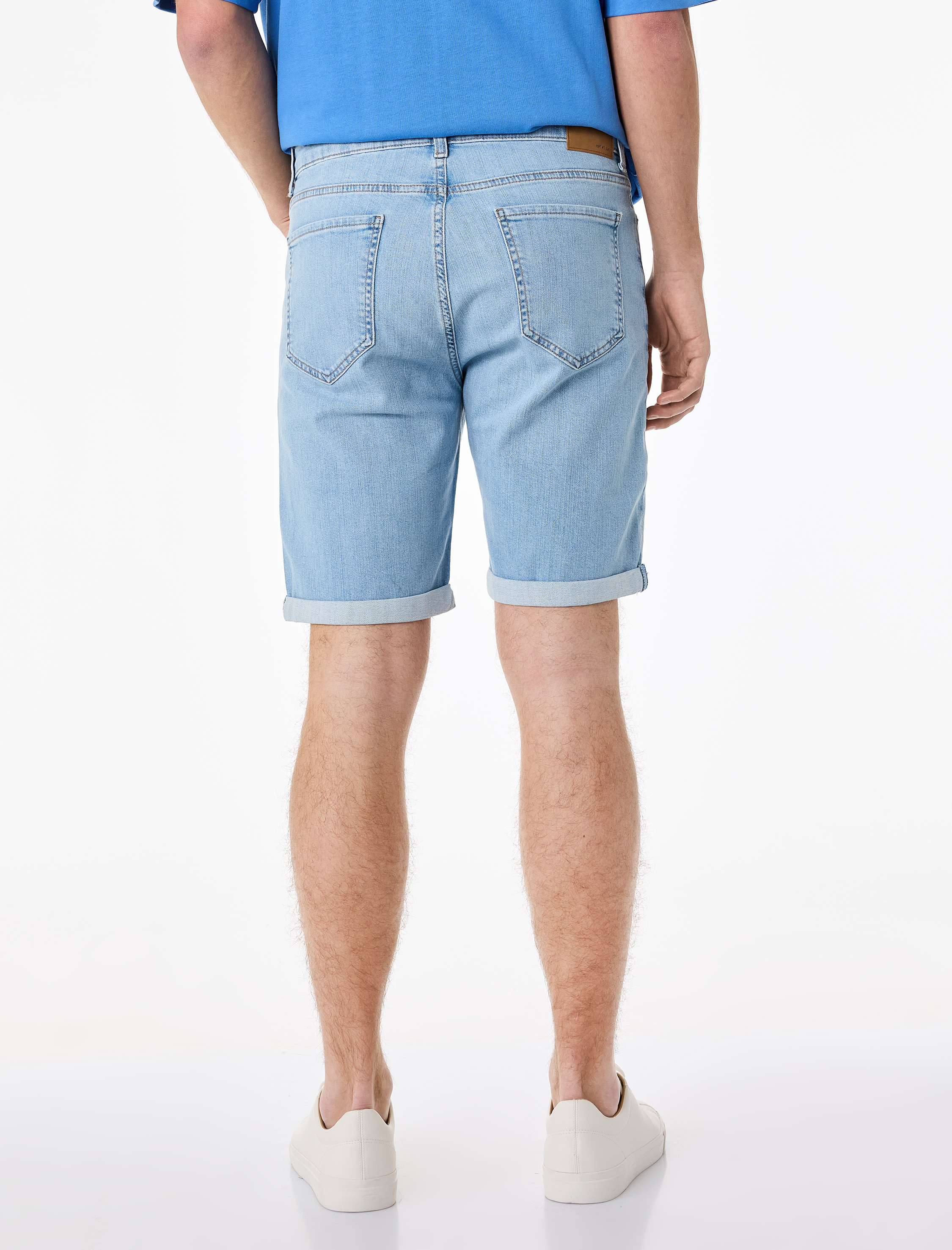   Normal Bel Pamuklu Bermuda Slim Fit Jean Şort