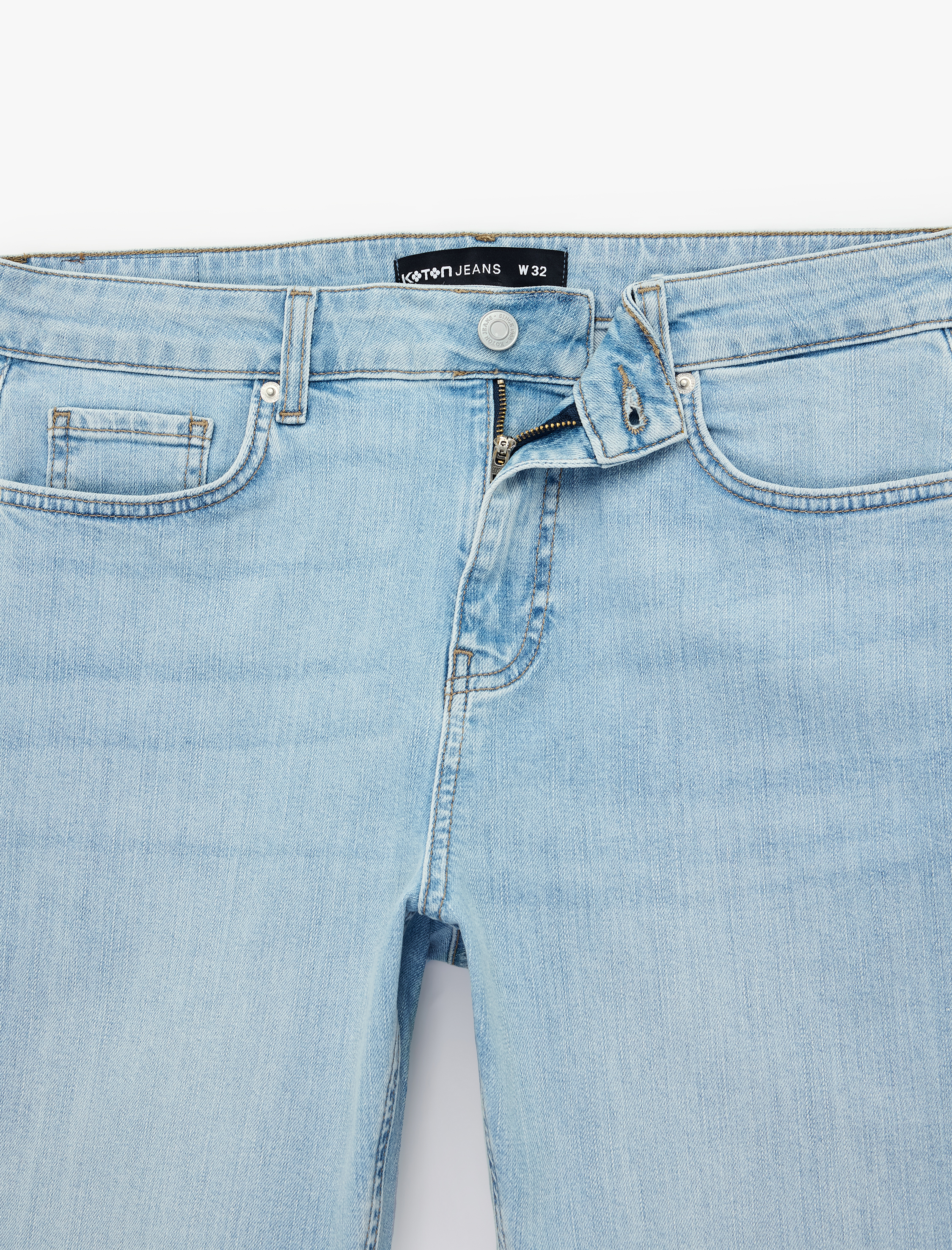   Normal Bel Pamuklu Bermuda Slim Fit Jean Şort
