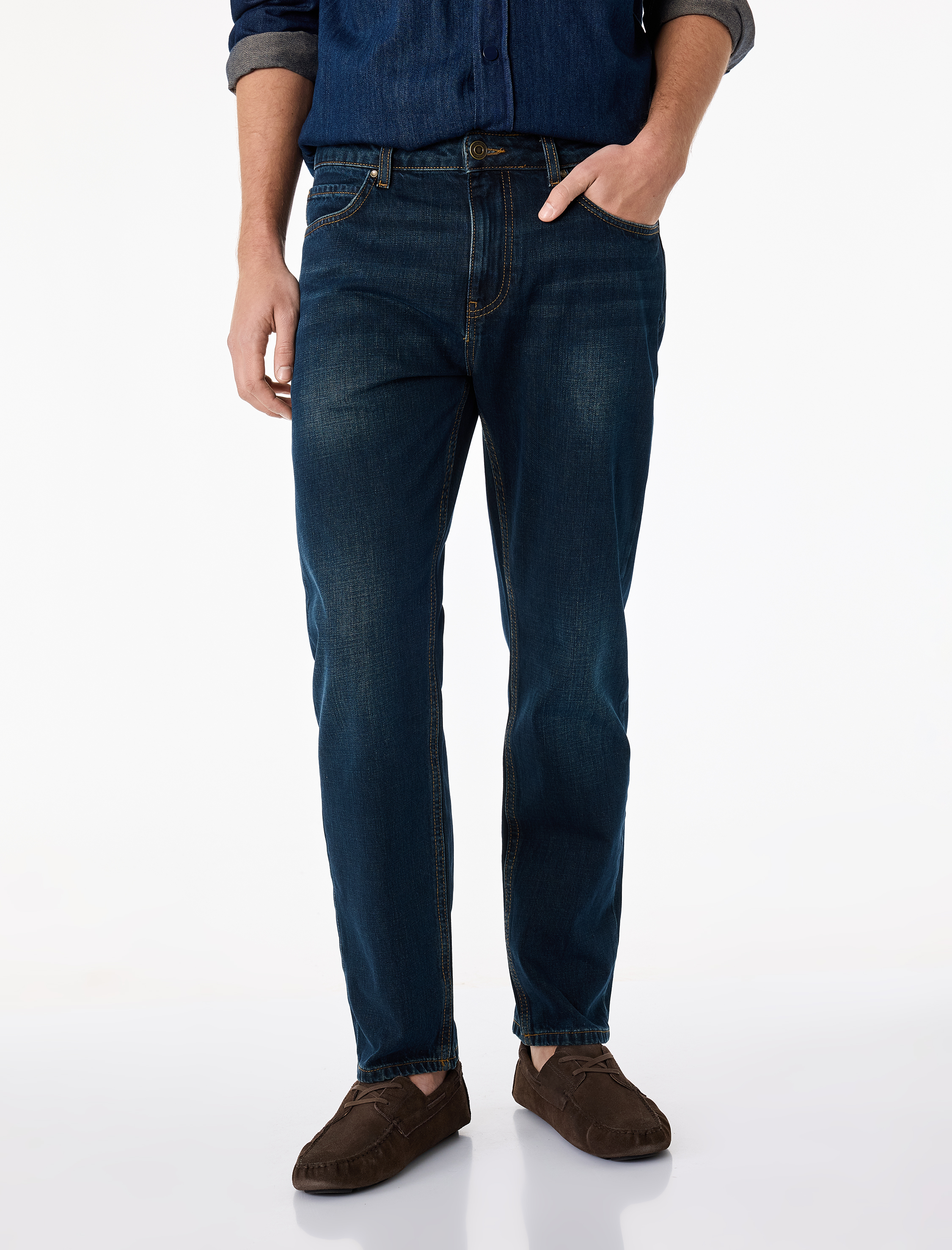   Regular Fit Normal Bel Cepli Pamuklu Tapered Jean Pantolon - Joe Jean