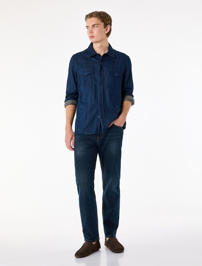  Regular Fit Normal Bel Cepli Pamuklu Tapered Jean Pantolon - Joe Jean