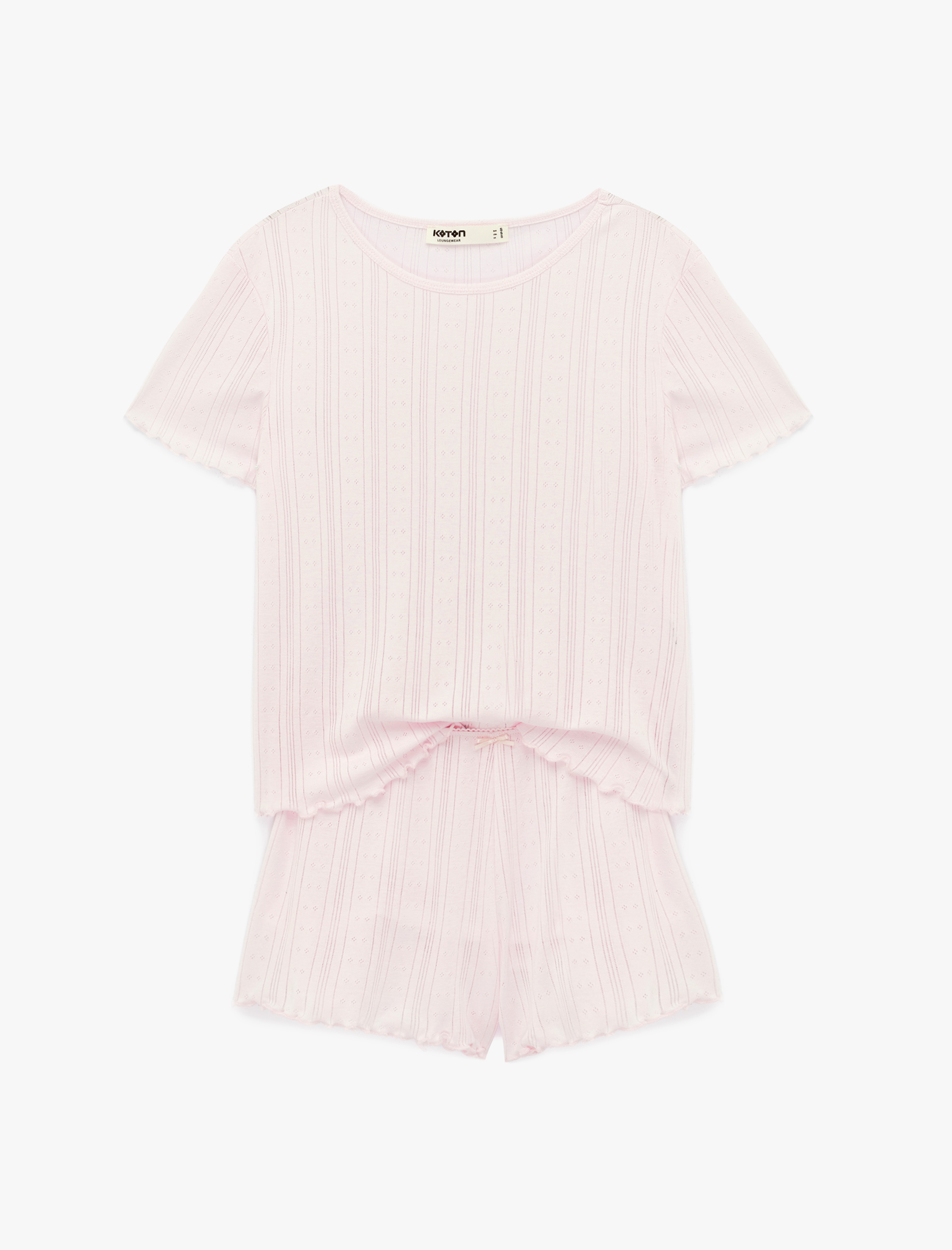   Kısa Kollu Bisiklet Yaka Şortlu Pijama Takımı