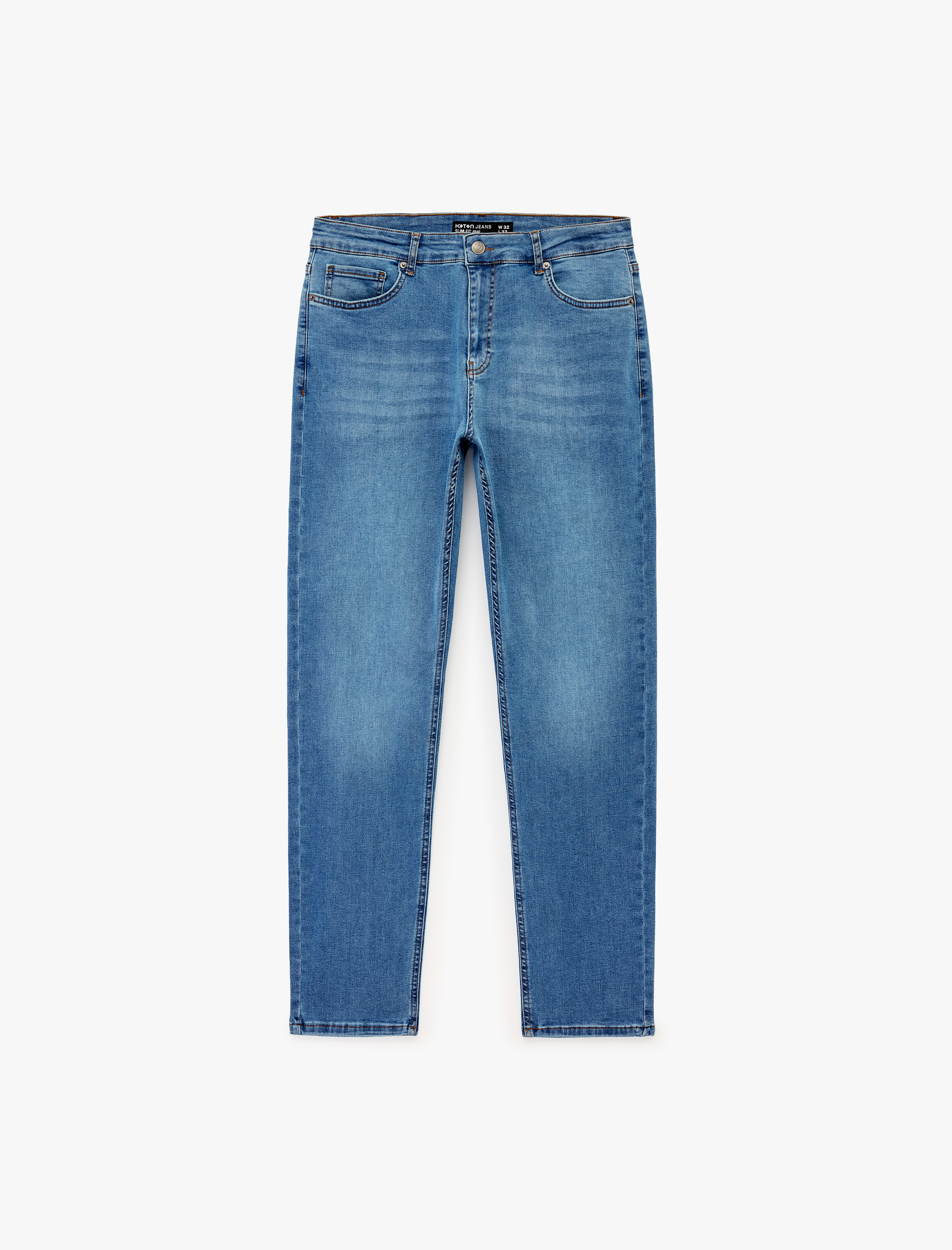   Normal Bel Cepli Pamuklu Slim Fit Jean Pantolon - Brad Jean