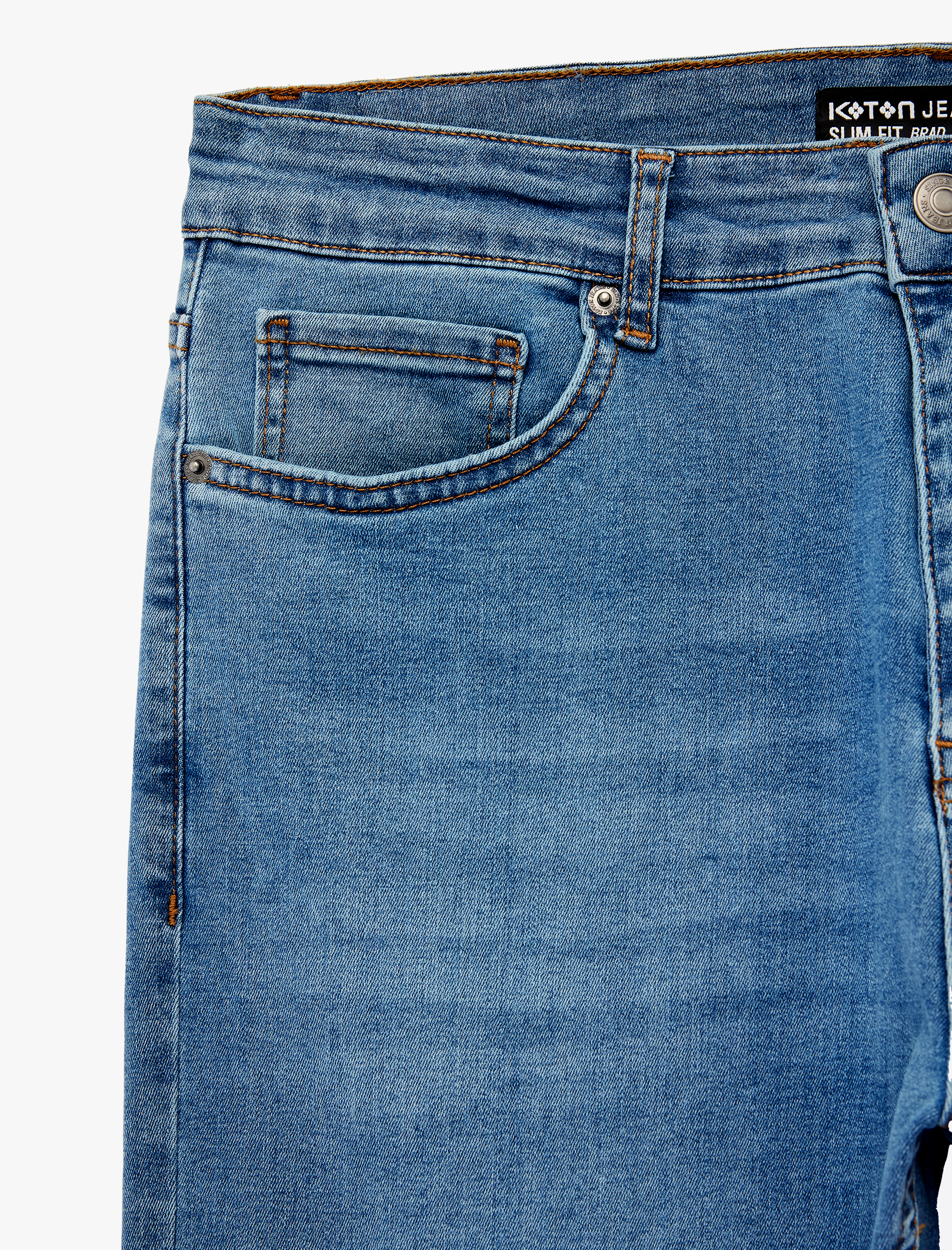   Normal Bel Cepli Pamuklu Slim Fit Jean Pantolon - Brad Jean