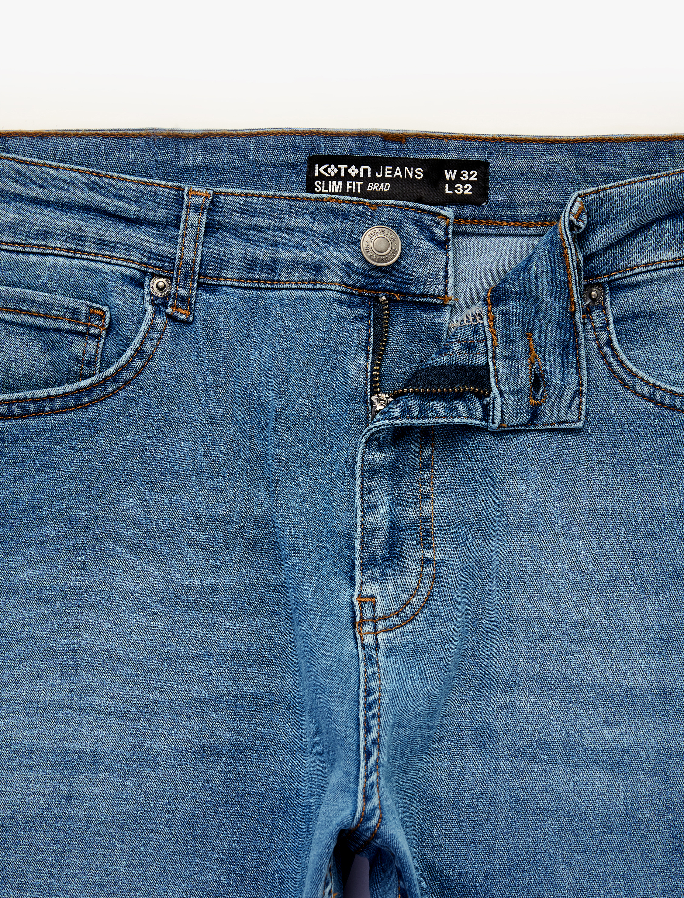   Normal Bel Cepli Pamuklu Slim Fit Jean Pantolon - Brad Jean