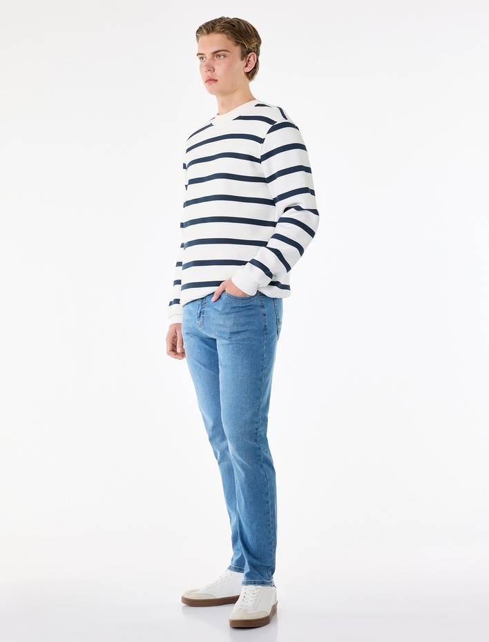  Normal Bel Cepli Pamuklu Slim Fit Jean Pantolon - Brad Jean