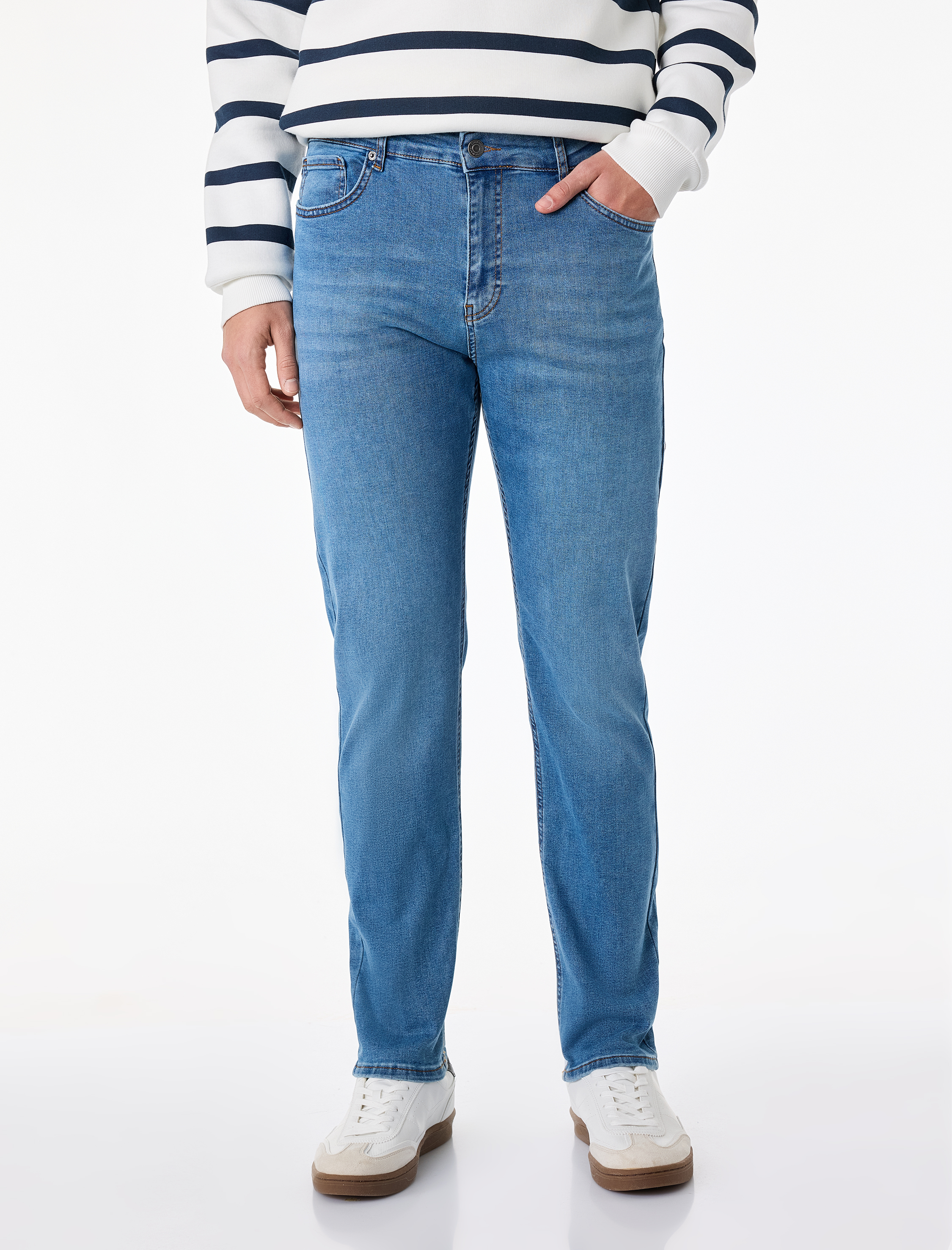   Normal Bel Cepli Pamuklu Slim Fit Jean Pantolon - Brad Jean