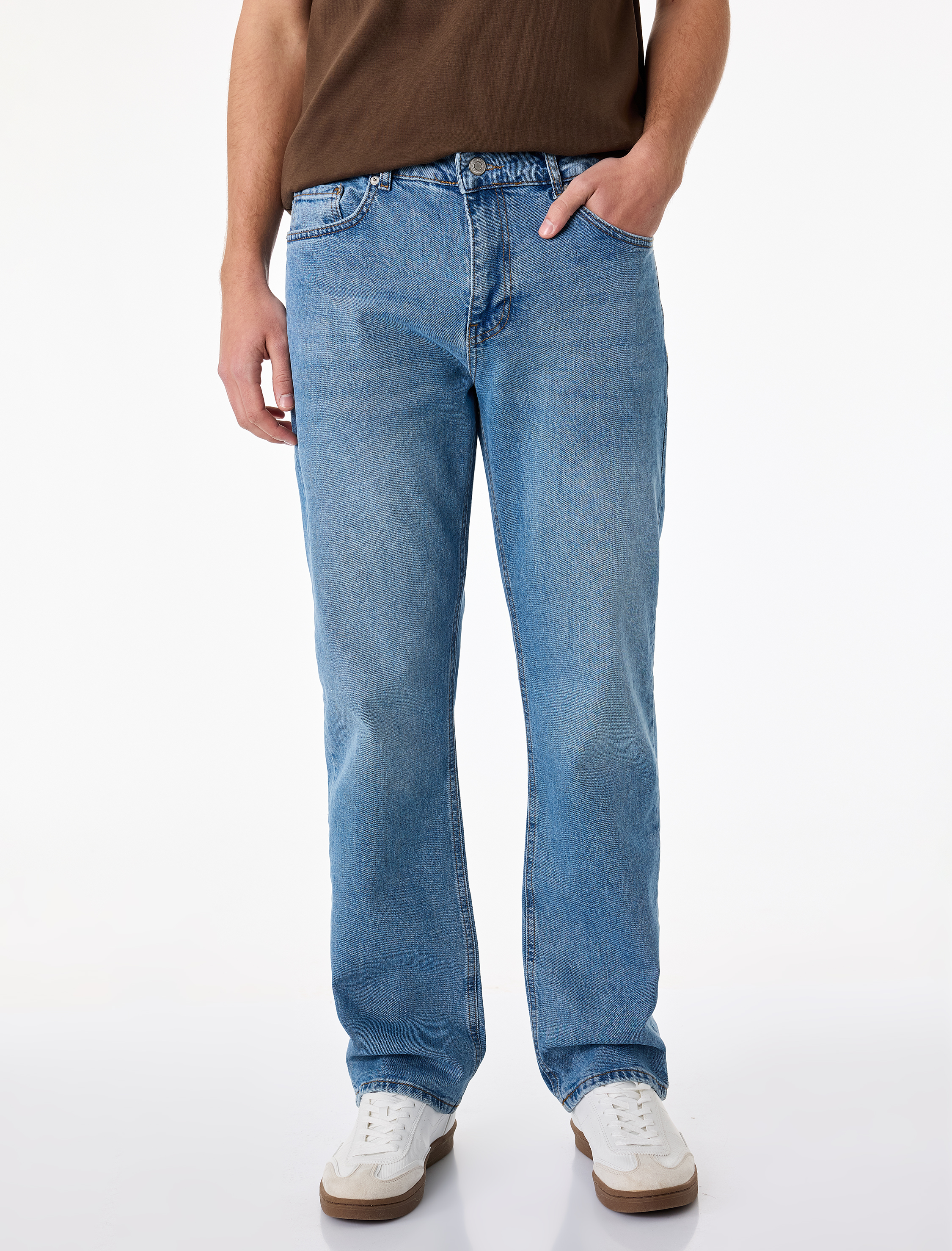   Standart Bel Normal Bel Düz Paça Denim Pantolon - Mark Straight Jeans