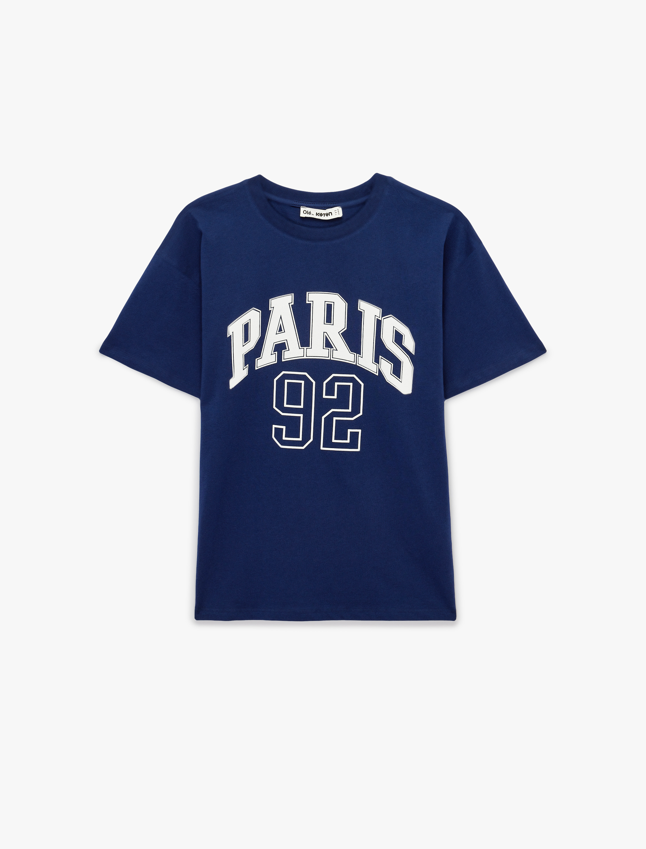 Rahat Kalıp Kısa Kollu Bisiklet Yaka Pamuklu Baskılı Tişört - Görsel 4