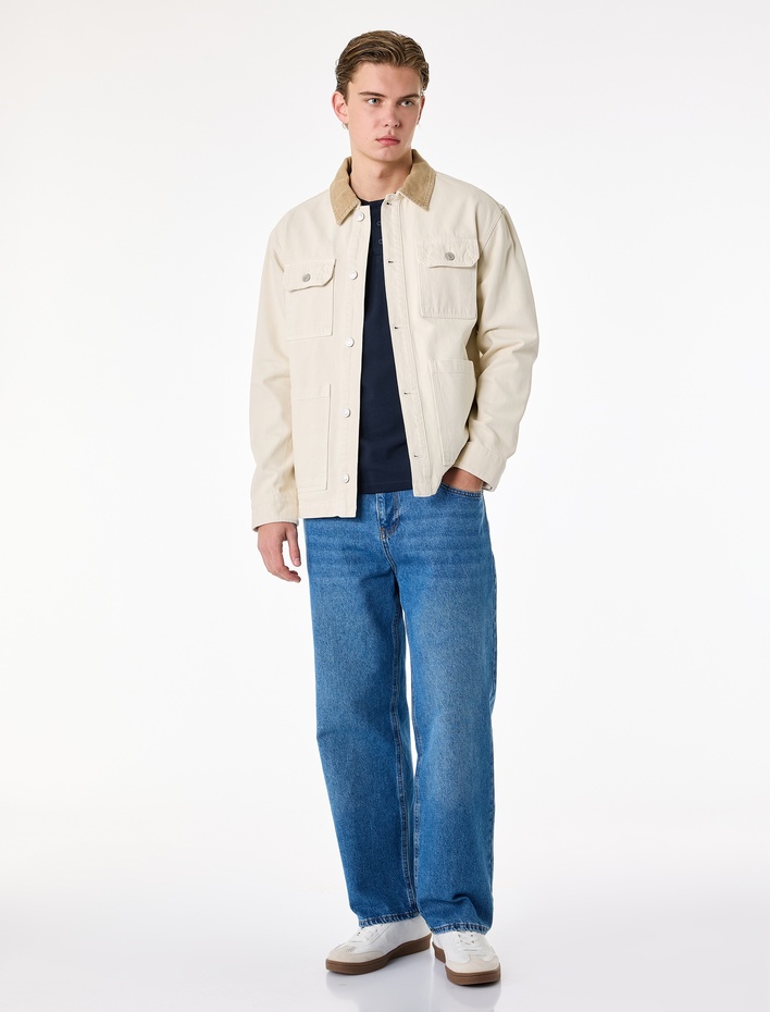  Bol Kalıp Pamuklu Cepli Normal Bel Baggy Jean Pantolon