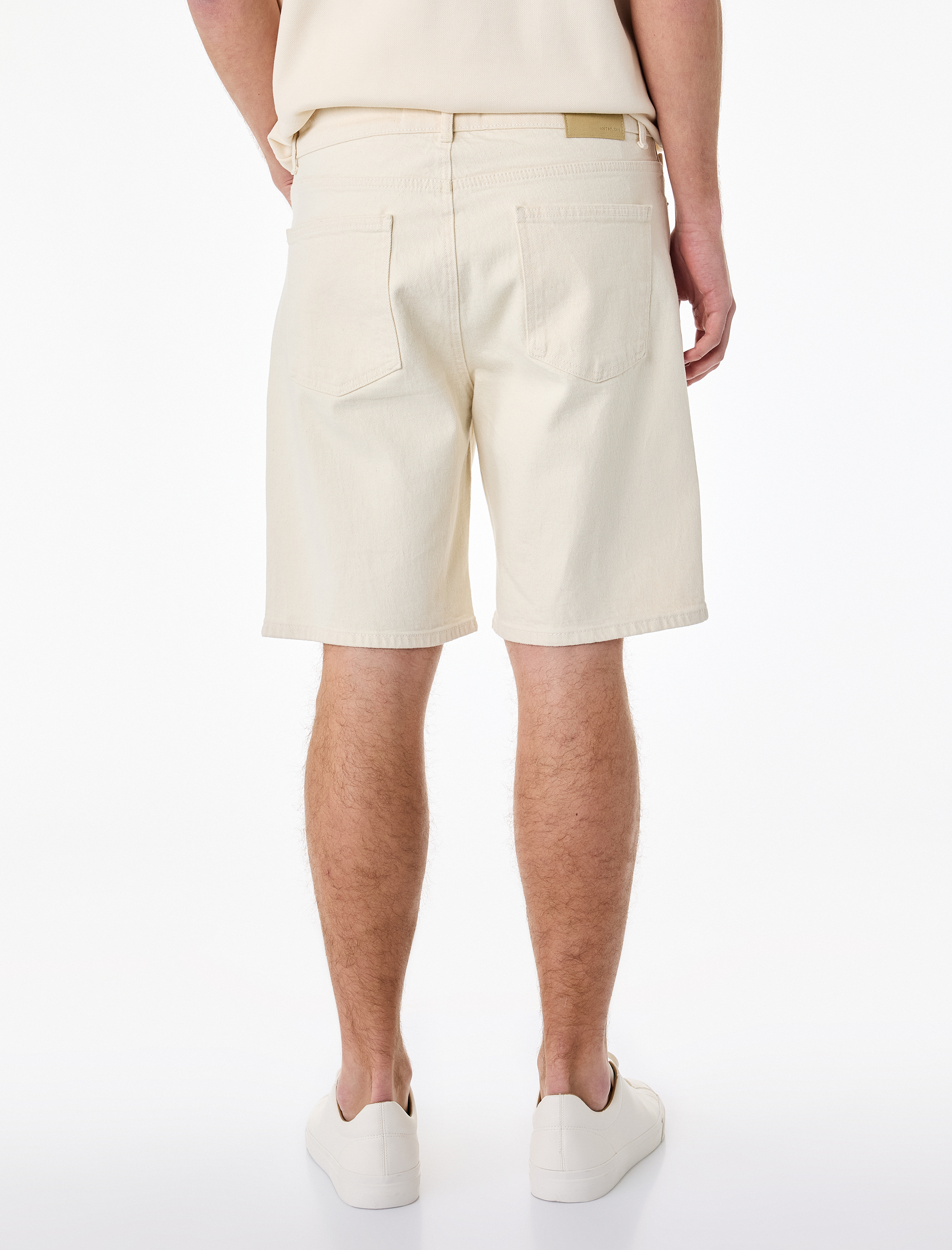   Normal Bel Pamuklu Bermuda Straight Fit Jean Şort