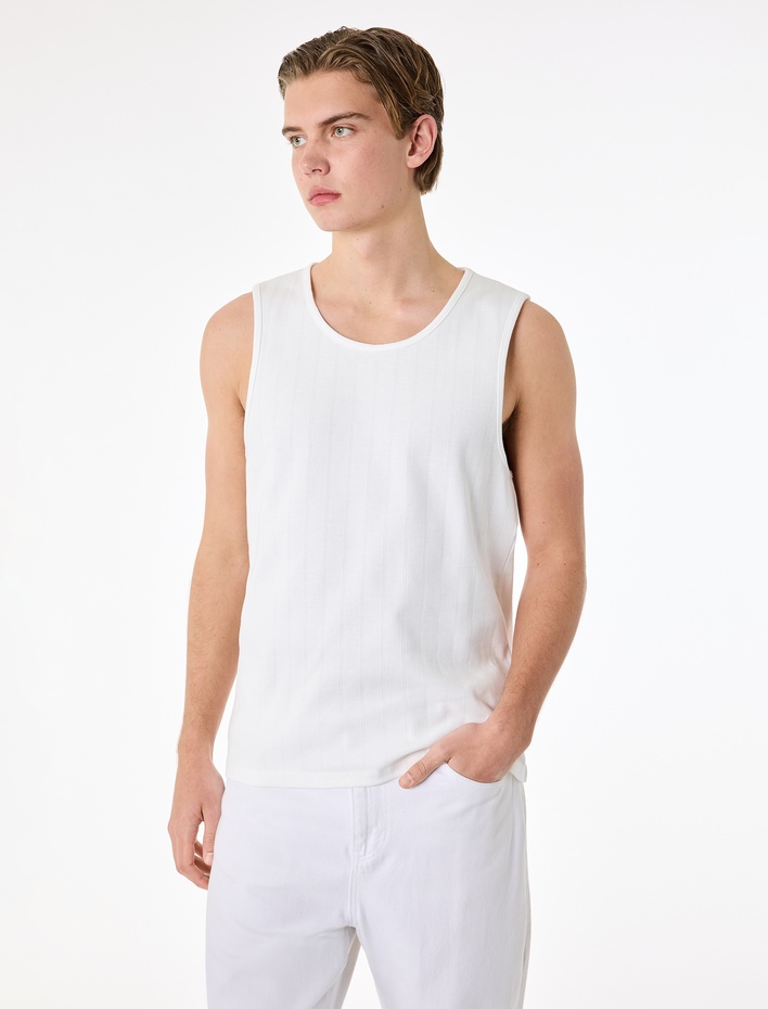  Pamuklu Kolsuz Bisiklet Yaka Slim Fit Atlet