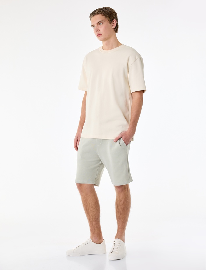  Pamuklu Regular Fit Cepli Beli Bağcıklı Şort