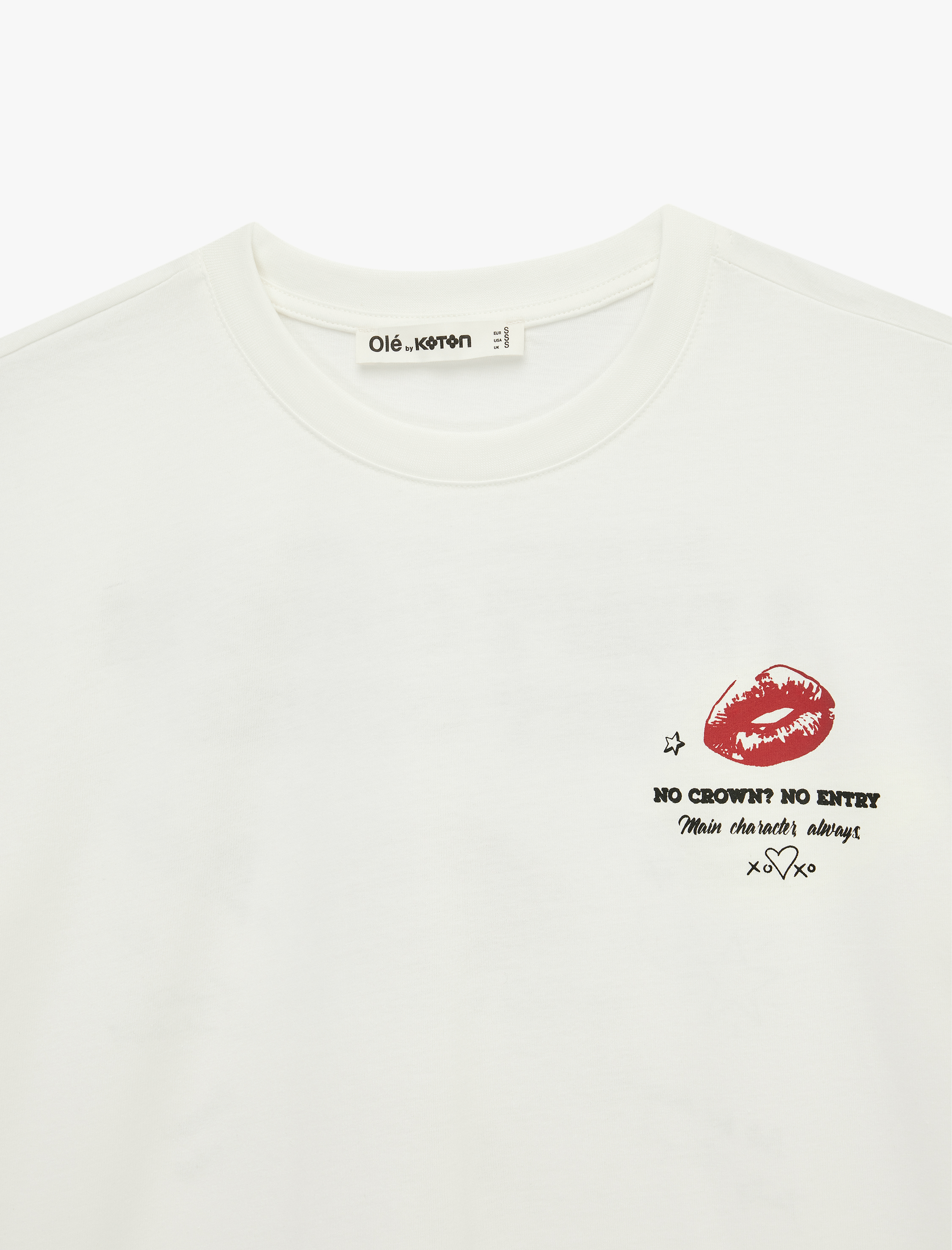 Bisiklet Yaka Rahat Kalıp Kısa Kollu Arkası Baskılı Pamuklu Tişört - Görsel 6