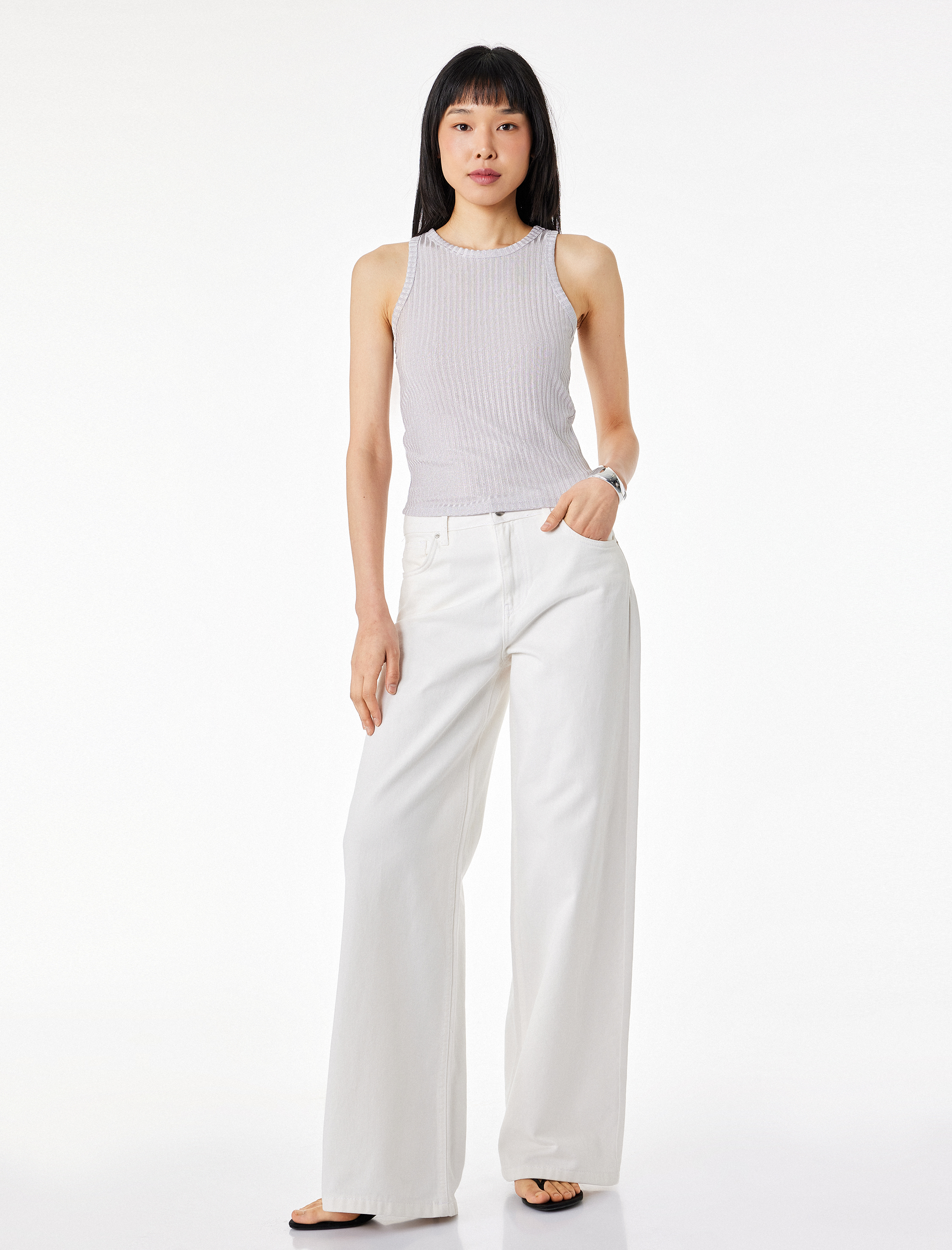   Slim Fit Kolsuz Bisiklet Yaka Atlet