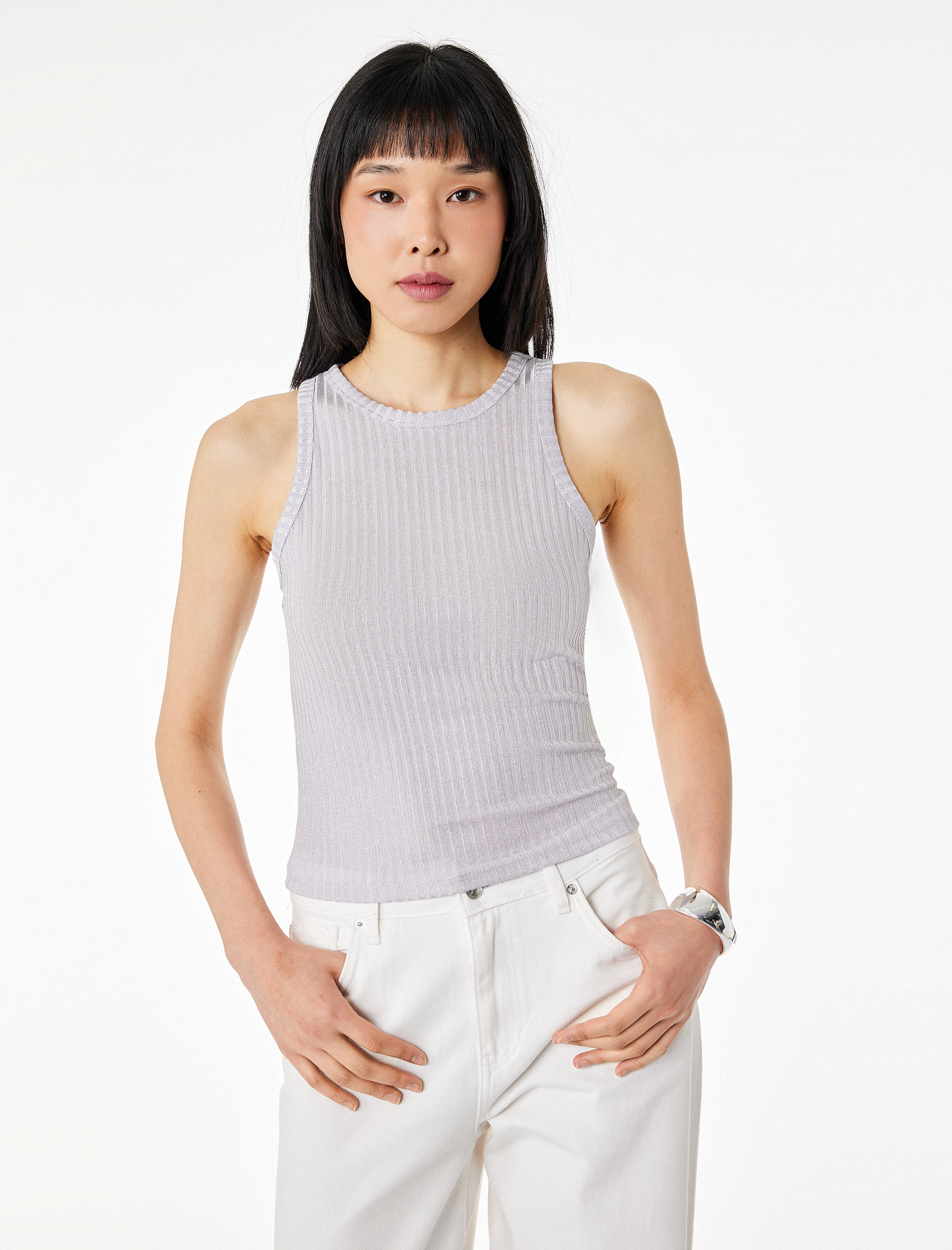   Slim Fit Kolsuz Bisiklet Yaka Atlet