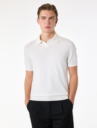 Regular Fit Kısa Kollu Viskon Polo Yaka Triko Tişört