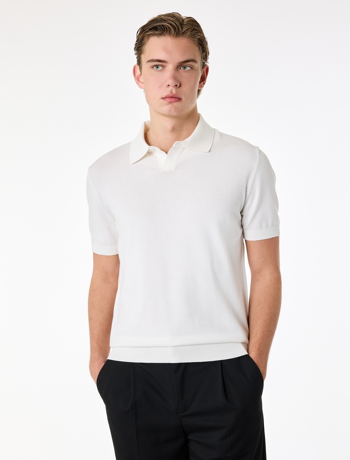  Regular Fit Kısa Kollu Viskon Polo Yaka Triko Tişört