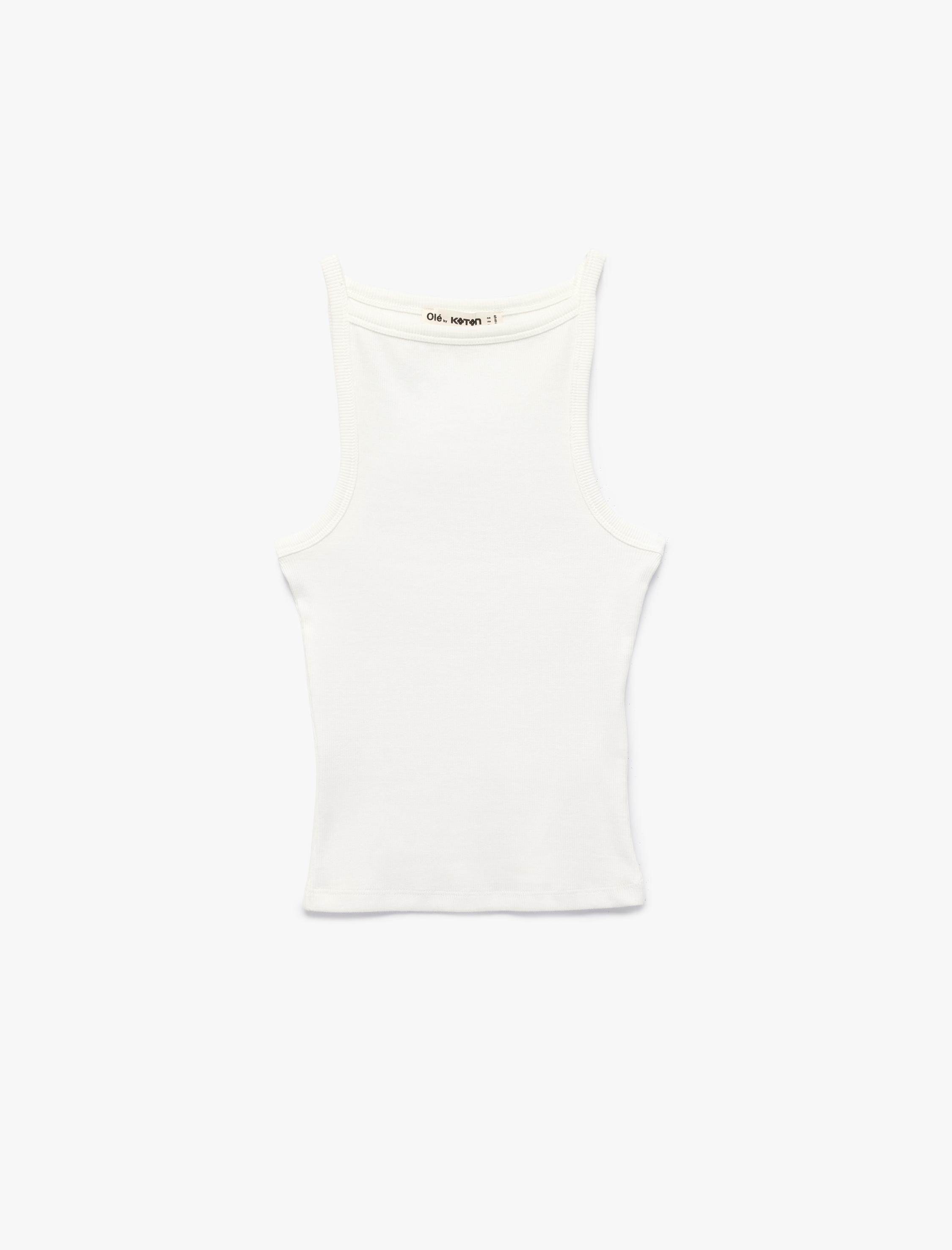   Slim Fit Pamuklu Kolsuz Kayık Yaka Bluz