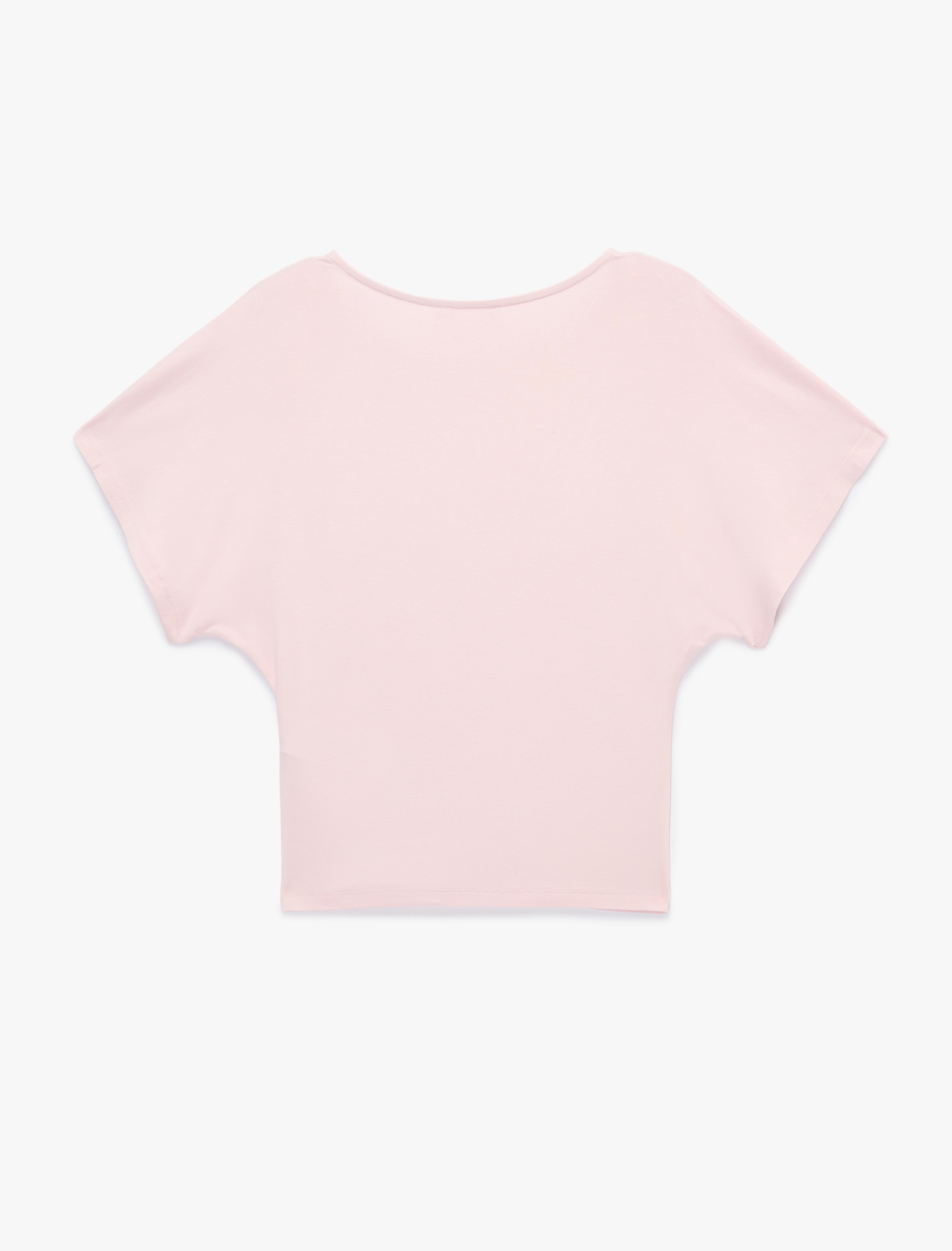   Regular Fit Omzu Açık Kısa Kollu Viskon Tişört