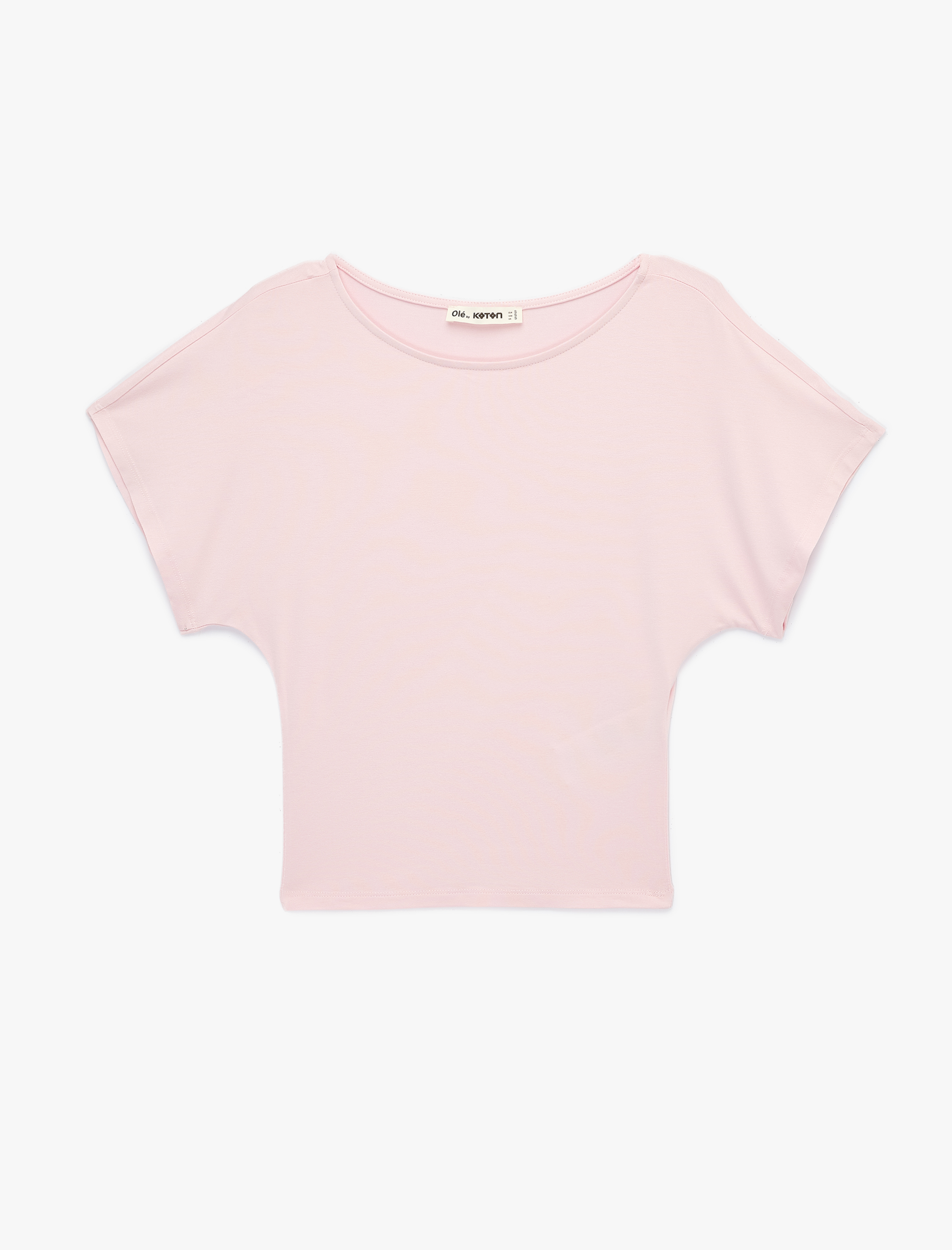   Regular Fit Omzu Açık Kısa Kollu Viskon Tişört