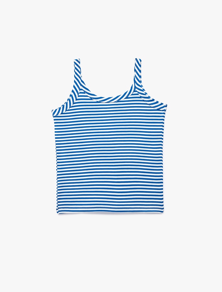  Slim Fit U Yaka Askılı Çizgili Atlet