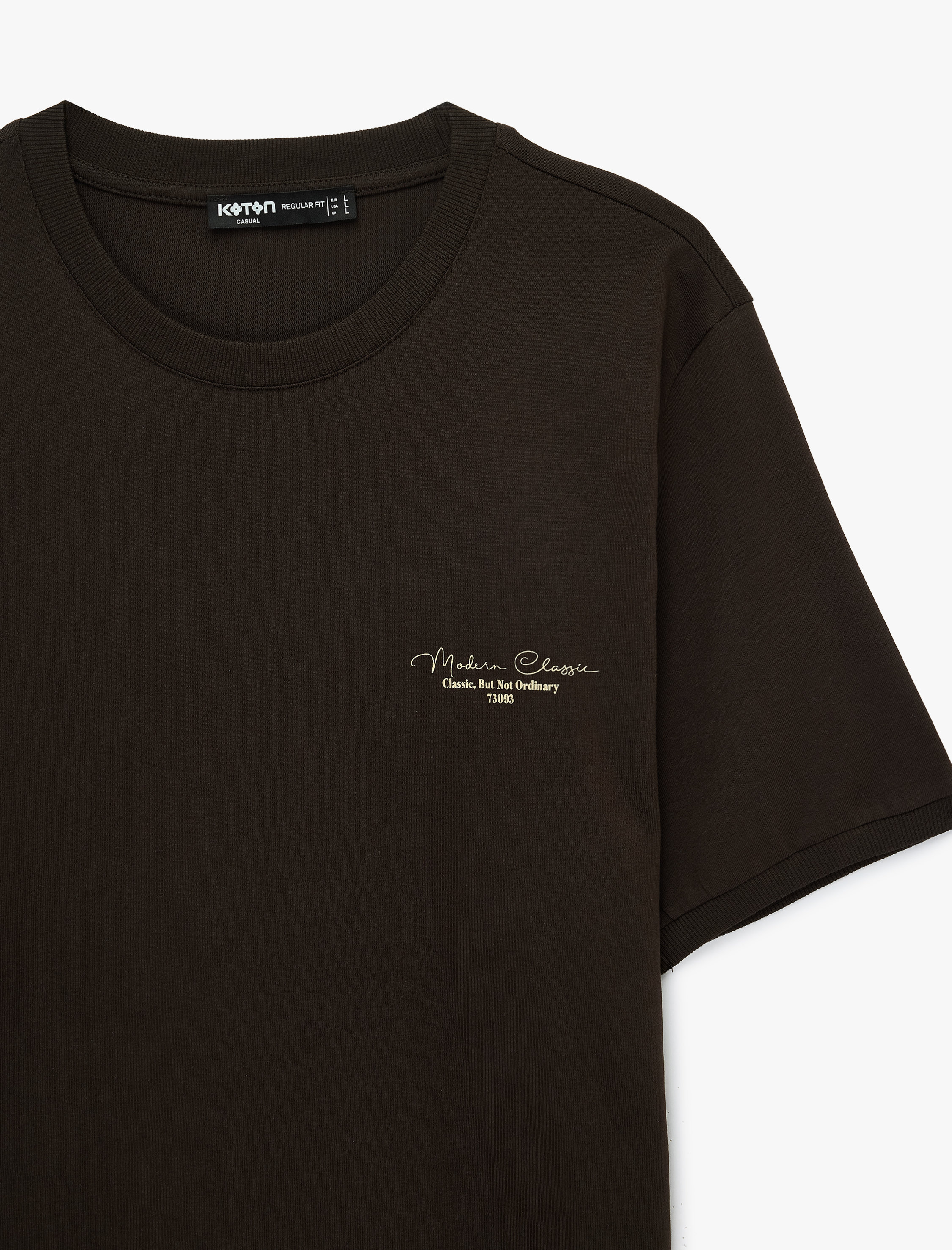   Regular Fit Kısa Kollu Bisiklet Yaka Pamuklu Baskılı Tişört