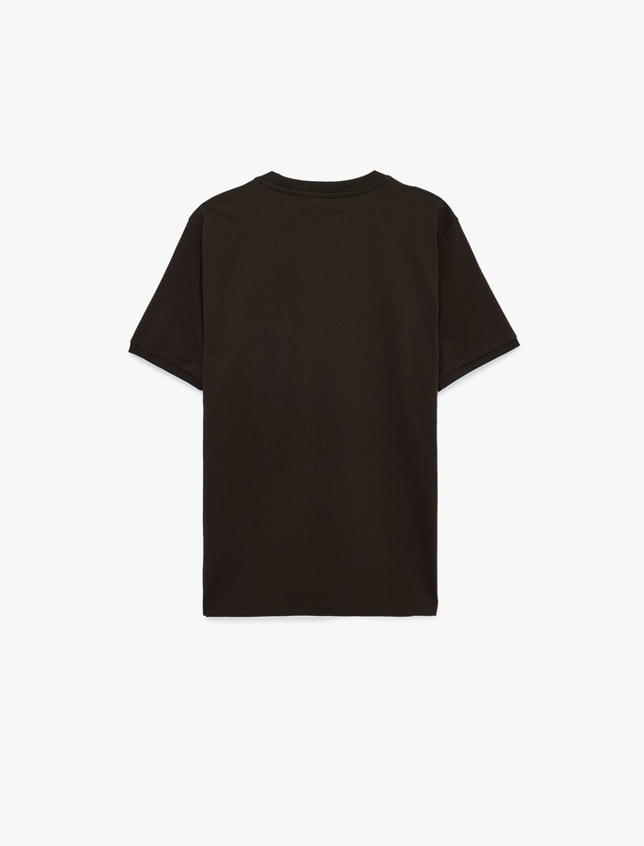  Regular Fit Kısa Kollu Bisiklet Yaka Pamuklu Baskılı Tişört