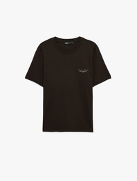 Regular Fit Kısa Kollu Bisiklet Yaka Pamuklu Baskılı Tişört