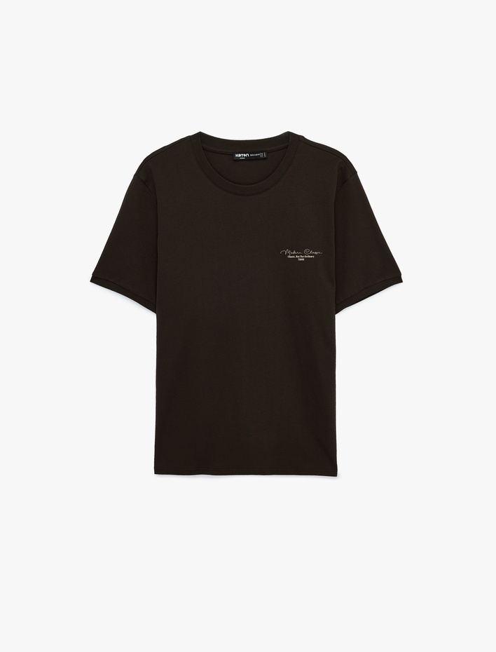  Regular Fit Kısa Kollu Bisiklet Yaka Pamuklu Baskılı Tişört