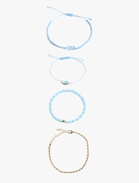 Balık Detaylı 4'lü Zincir Bileklik Seti