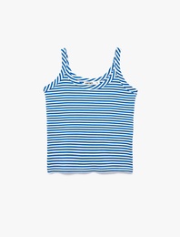 Slim Fit U Yaka Askılı Çizgili Atlet